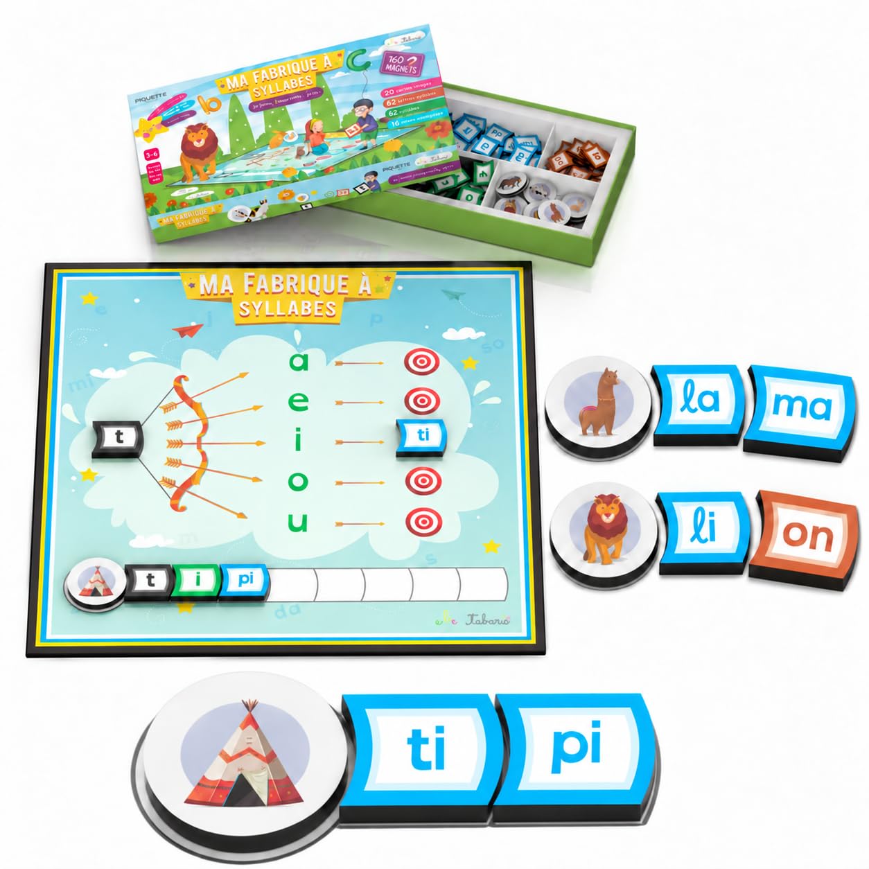ABC TABARA, Ma Fabrique à Syllabes, jeu magnétique — cadeau drôle et insolite