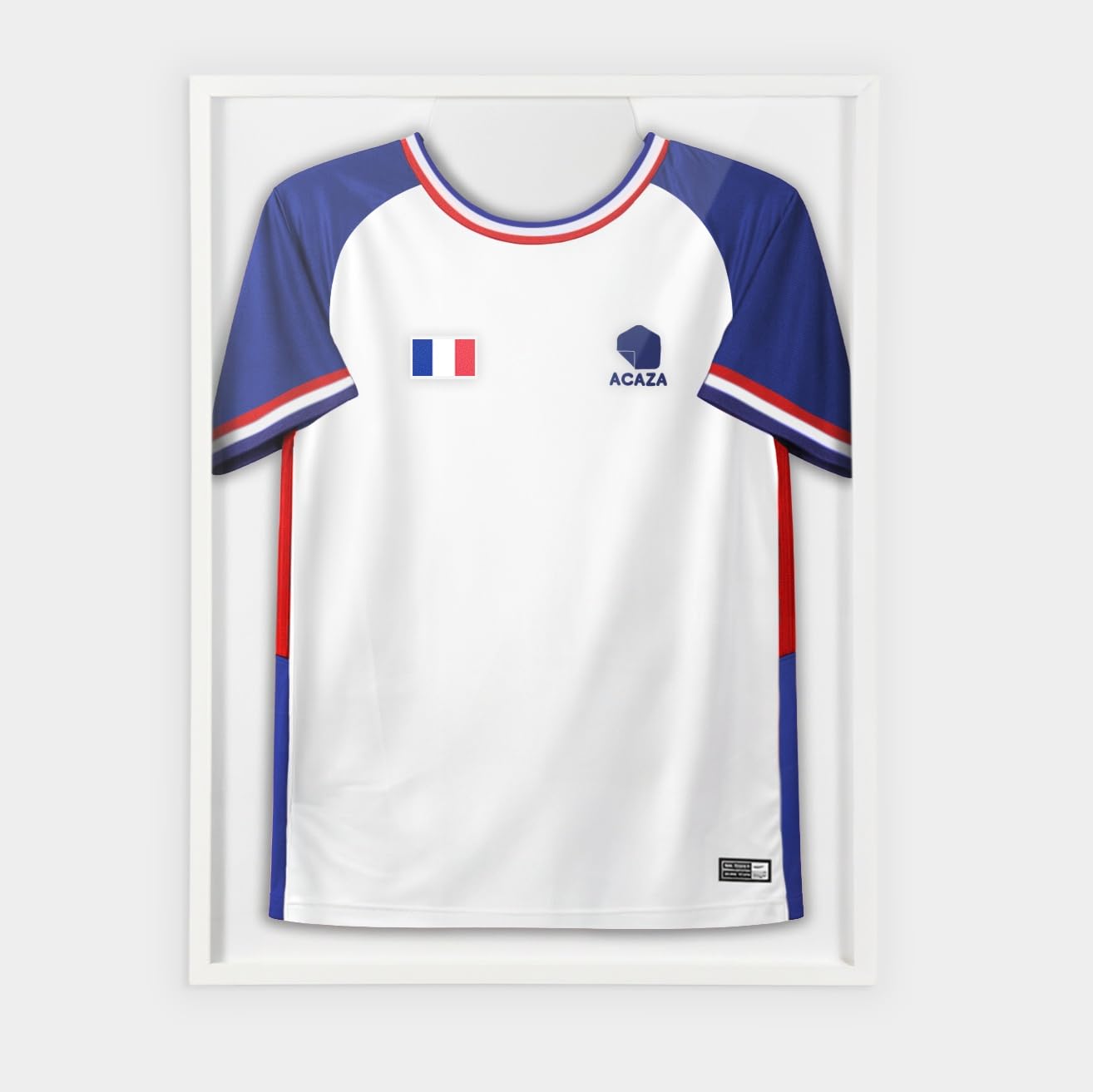 ACAZA, cadre vitrine pour maillot de foot 60 x 80 cm, blanc — idée cadeau