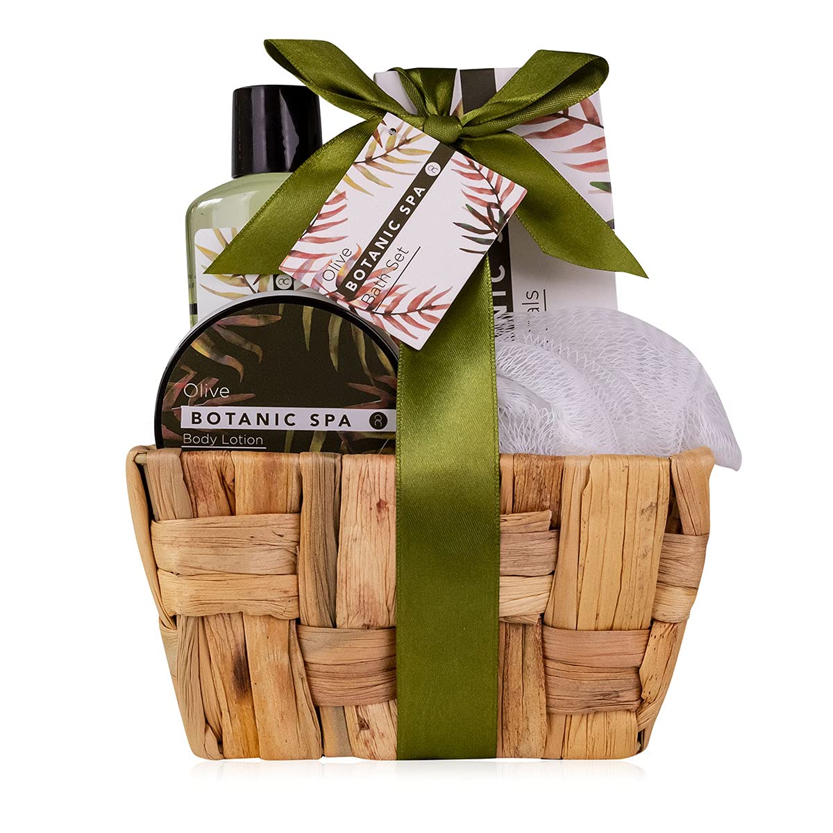 Accentra Coffret de Bain Olive Spa avec panier en jonc de mer