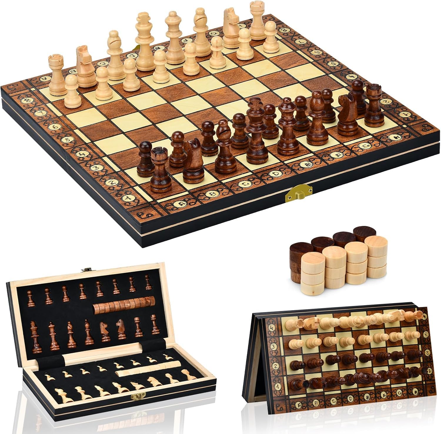 Aissom jeu d'échecs magnétique pliable en bois, 29 x 29 cm — cadeau drôle et insolite