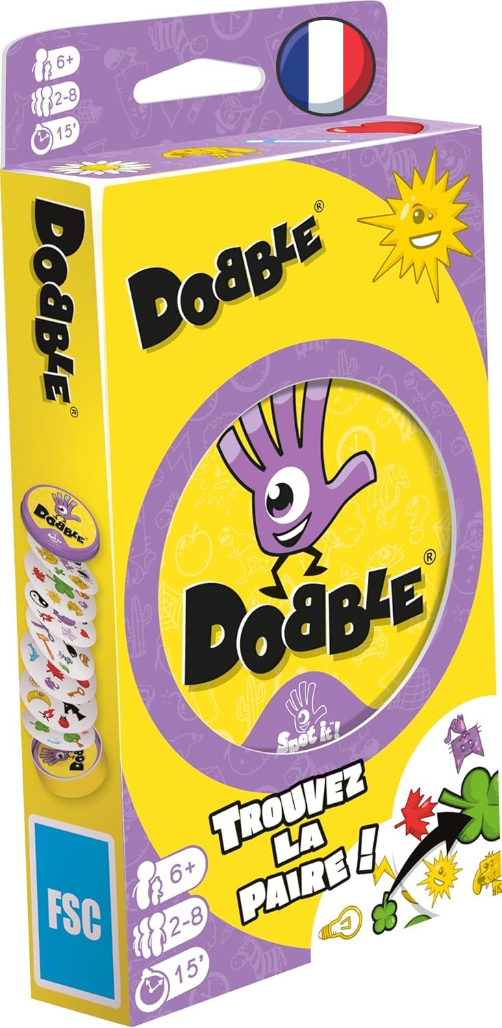 Asmodee Dobble Classique, jeu de cartes d'observation dès 6 ans — cadeau drôle et insolite