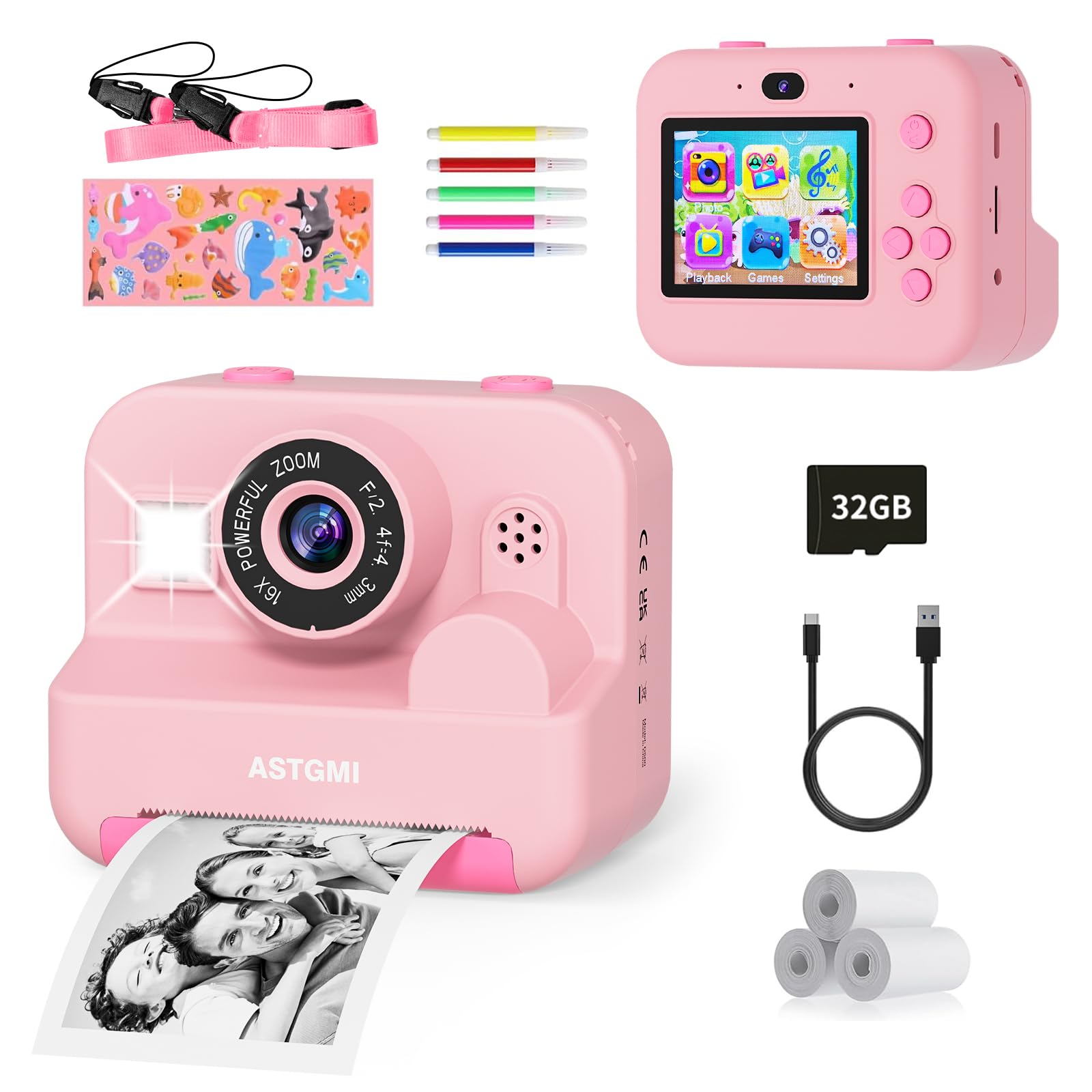 ASTGMI Appareil Photo Instantané Enfant — cadeau drôle
