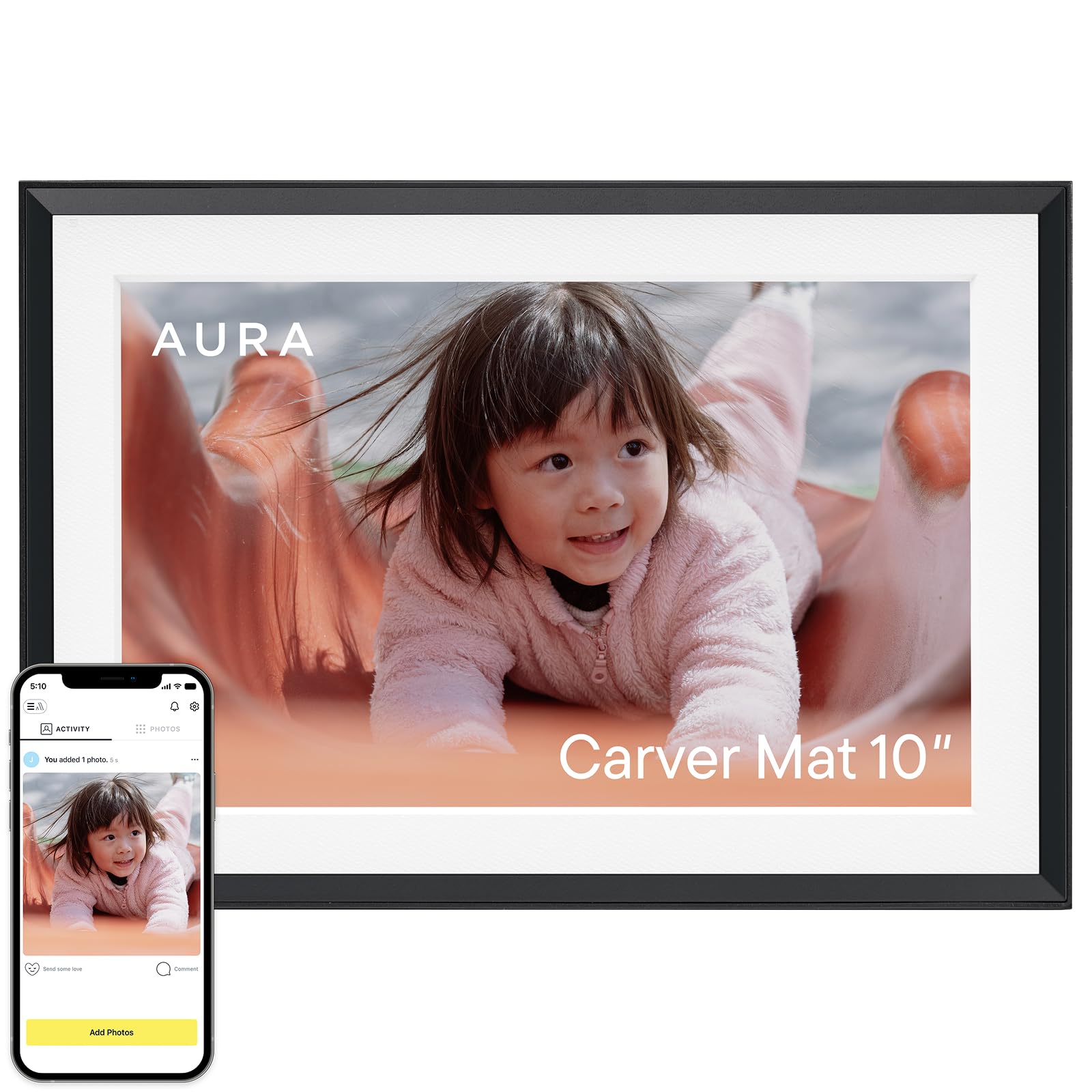 Aura Carver Digital Picture Frame, 10" HD (Gravel Mat) — funny gift