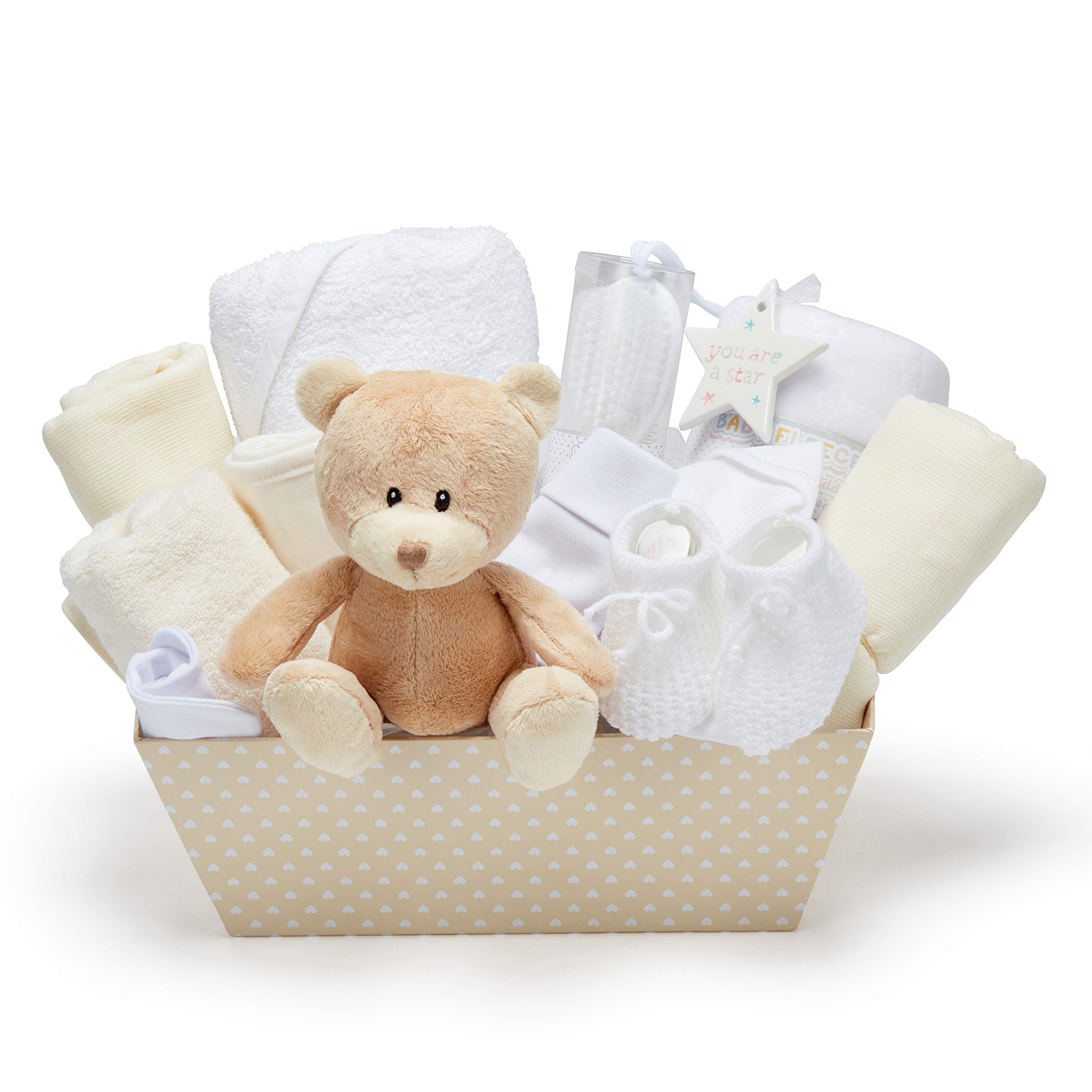 Coffret cadeau naissance 17 pièces dans une boîte à souvenirs