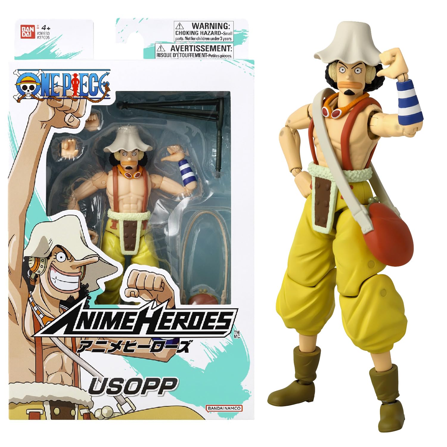 BANDAI Anime Heroes One Piece Usopp Action Figure, 17 cm (37005) — gift idea