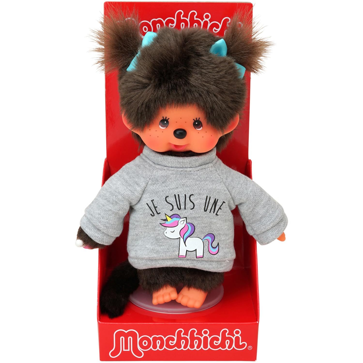 Bandai Monchhichi Licorne, peluche 20 cm — idée cadeau