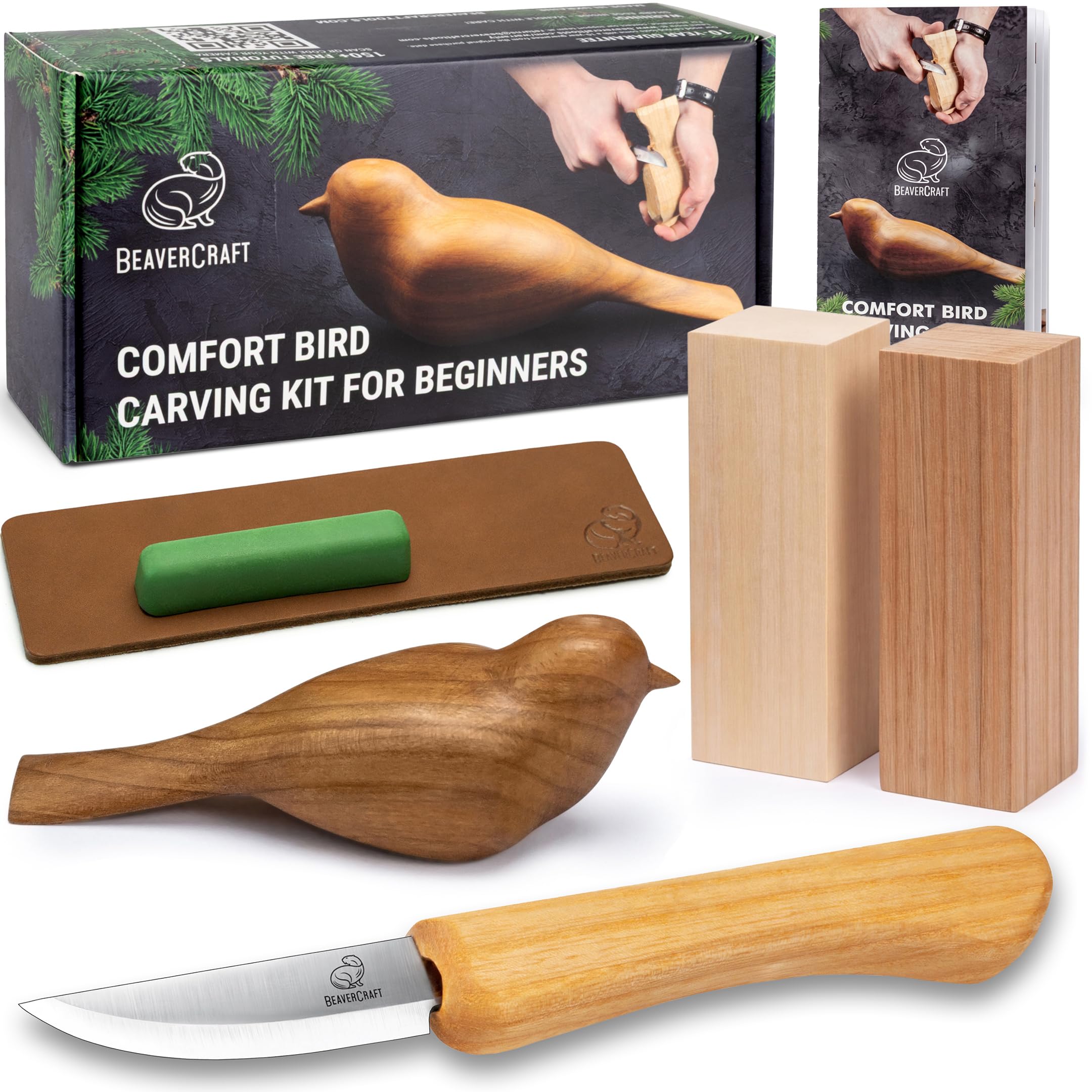 Le kit BeaverCraft de sculpture sur bois, oiseau pour débutant — cadeau drôle et insolite