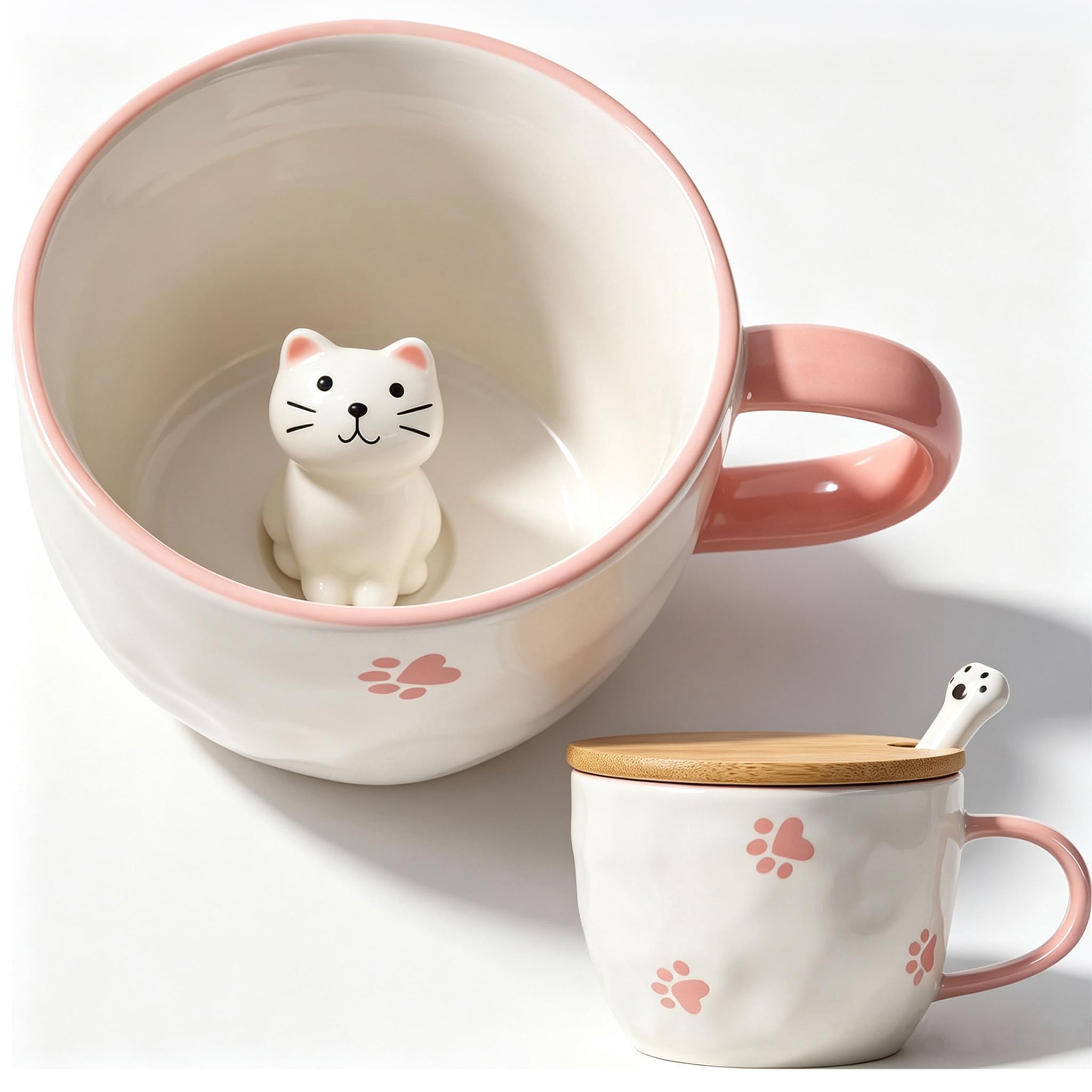 BigNoseDeer, mug chat 3D en céramique (350 ml) — idée cadeau