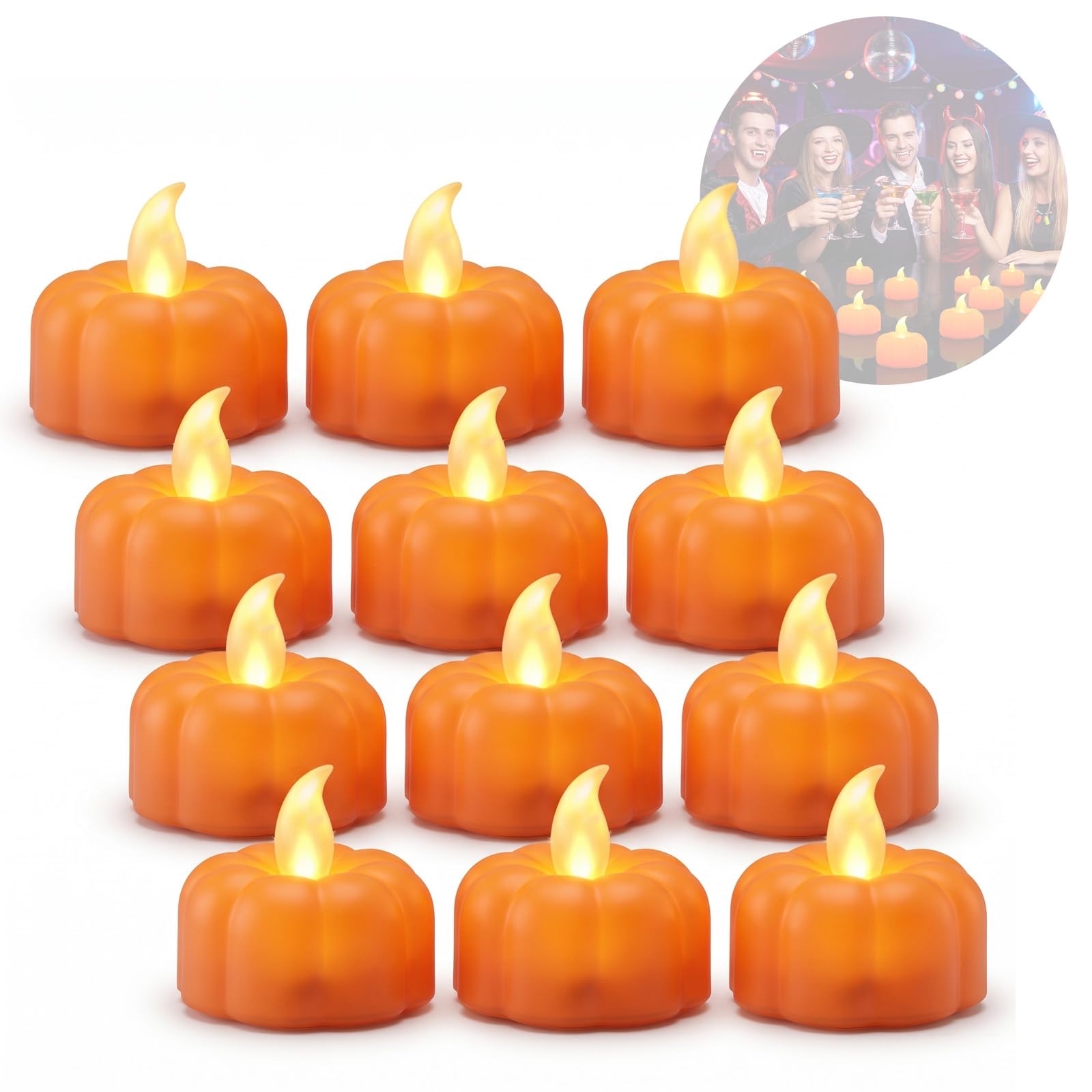 Lot de 12 mini citrouilles LED ChaneeHann — idée cadeau