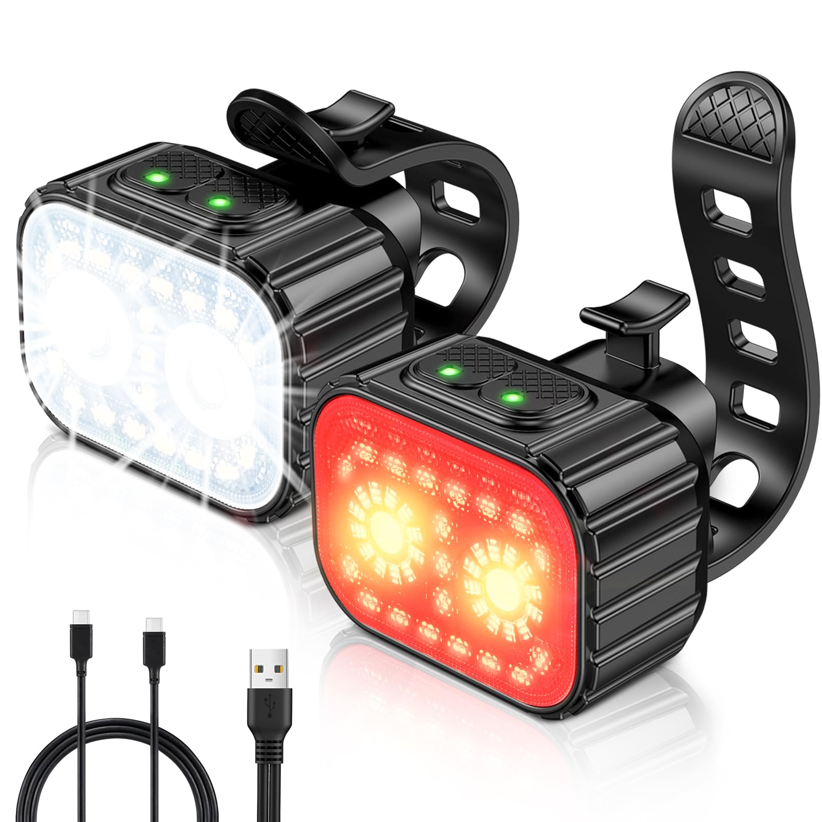 CIRYCASE lumières vélo avant et arrière rechargeables USB — cadeau drôle