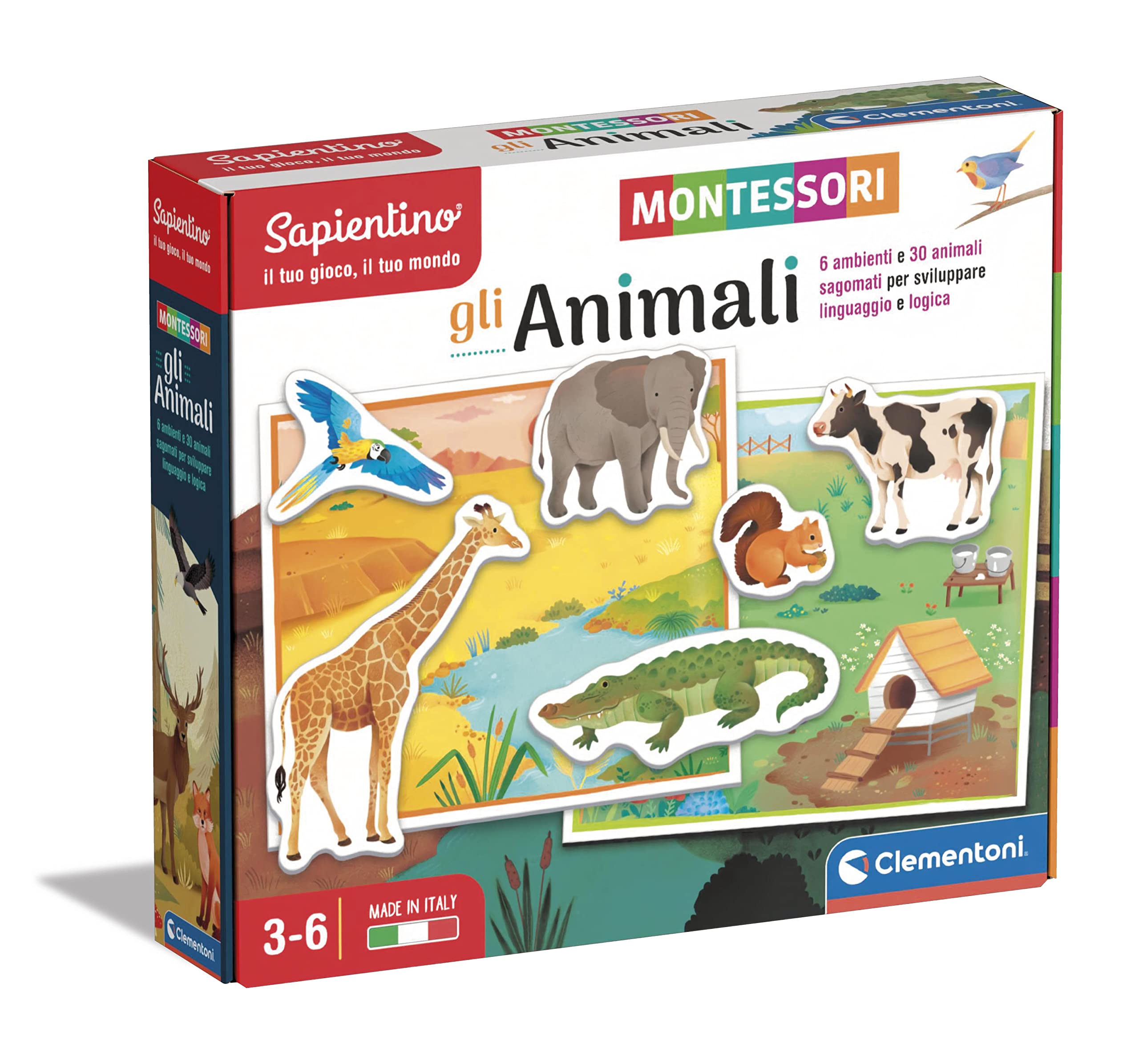 Clementoni, Montessori, Les Animaux, jeu éducatif dès 3 ans — cadeau drôle et insolite