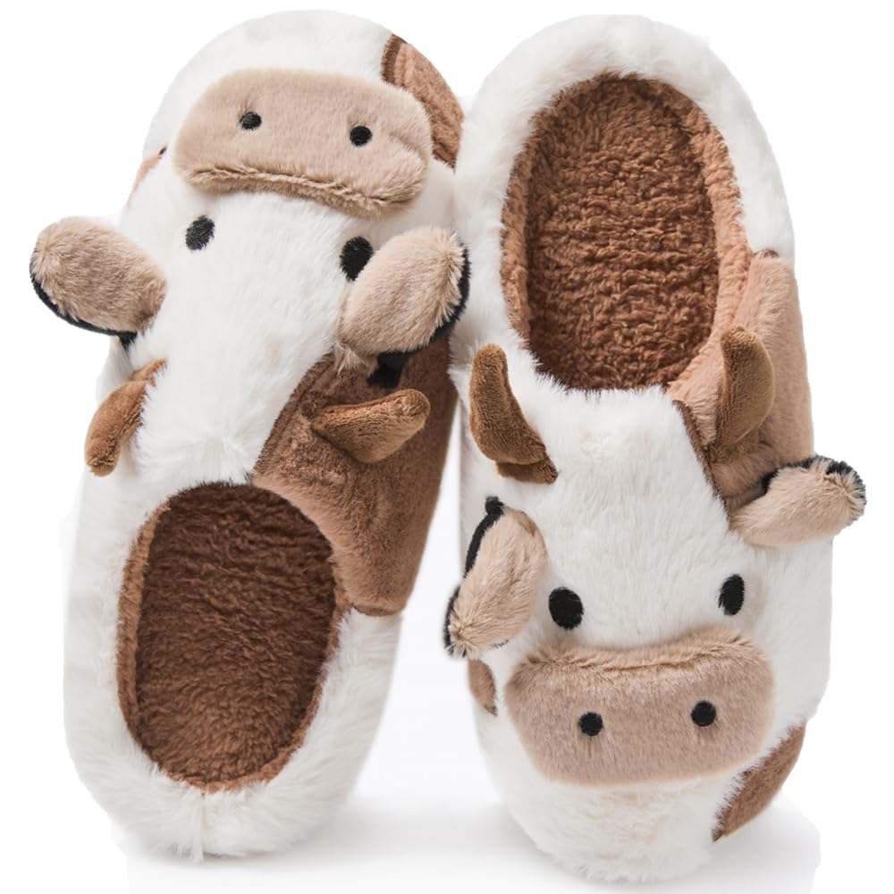 Les chaussons vache en peluche Coswind — cadeau drôle et insolite