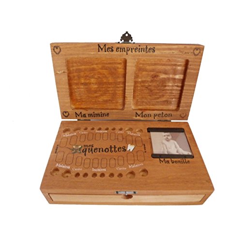 Country Casa, boîte à dents de lait et empreintes en bois — idée cadeau