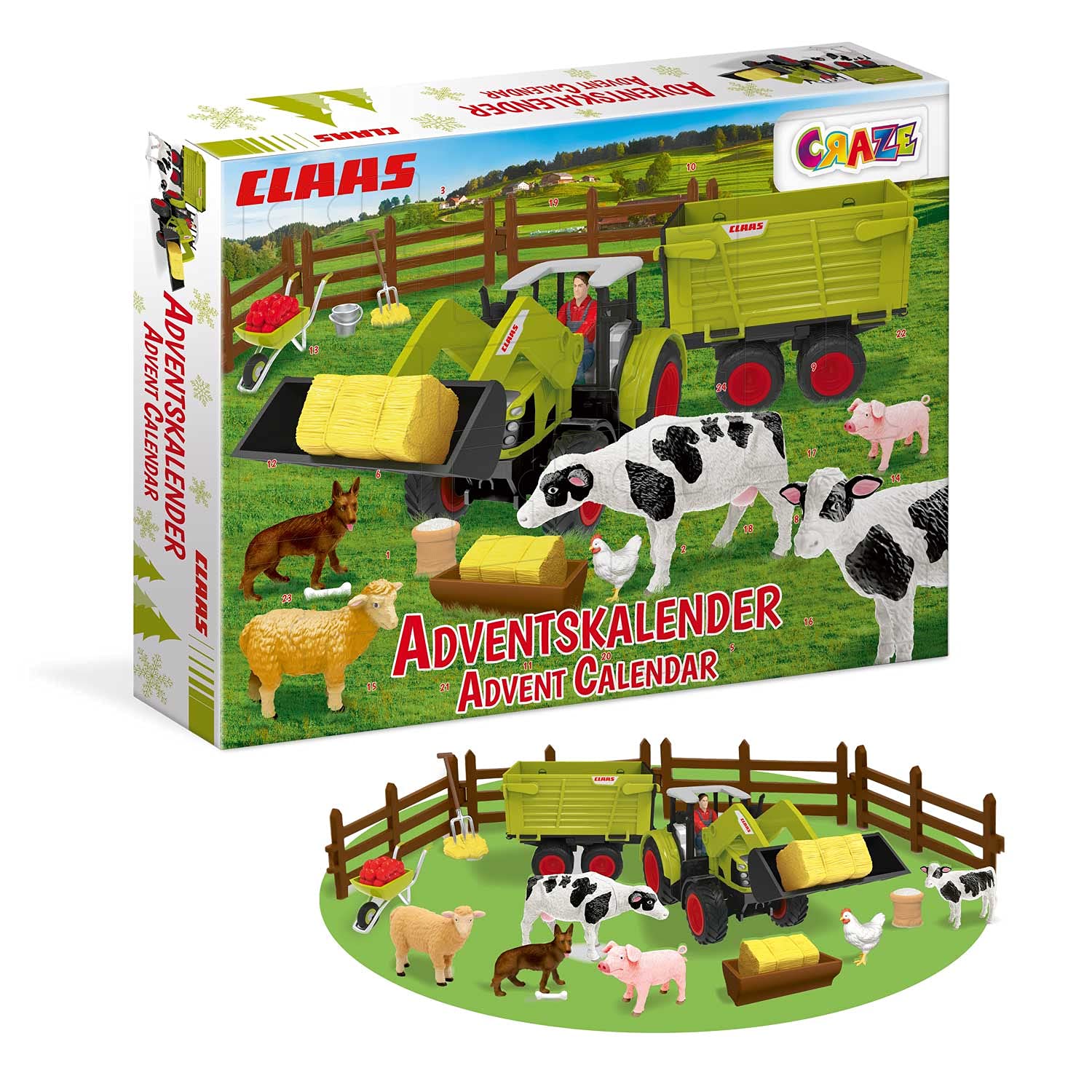Calendrier de l'Avent CLAAS, tracteur et ferme CRAZE — idée cadeau