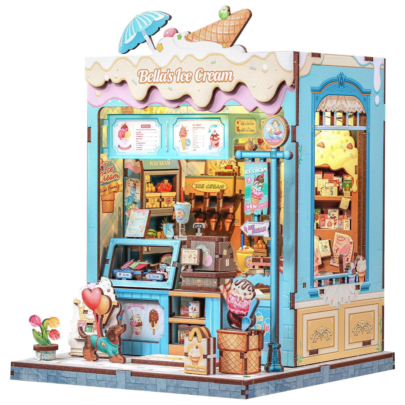CUTEBEE Book Nook « Bella's Ice Cream », maison miniature à construire — idée cadeau