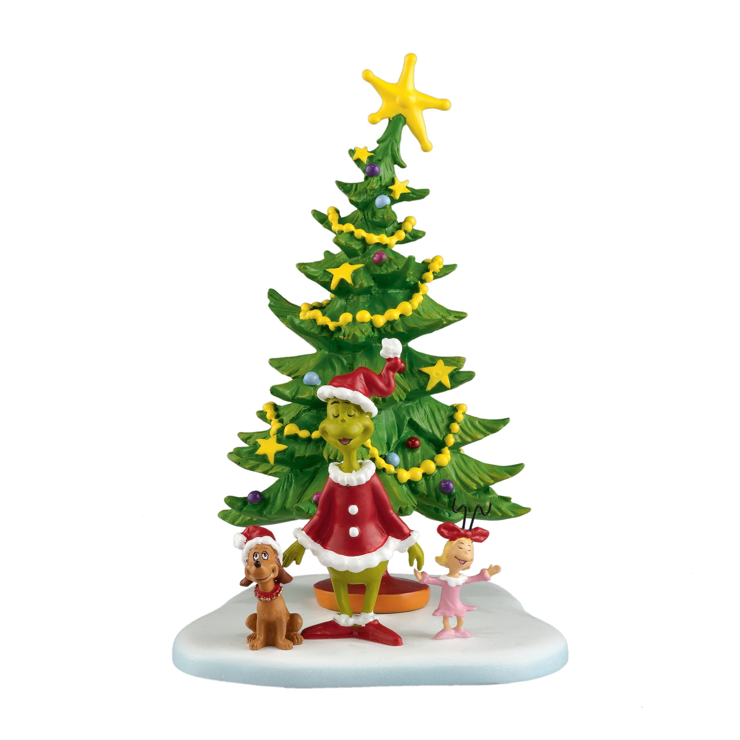 Department 56, figurine Grinch, Max et Cindy-Lou sous le sapin — idée cadeau