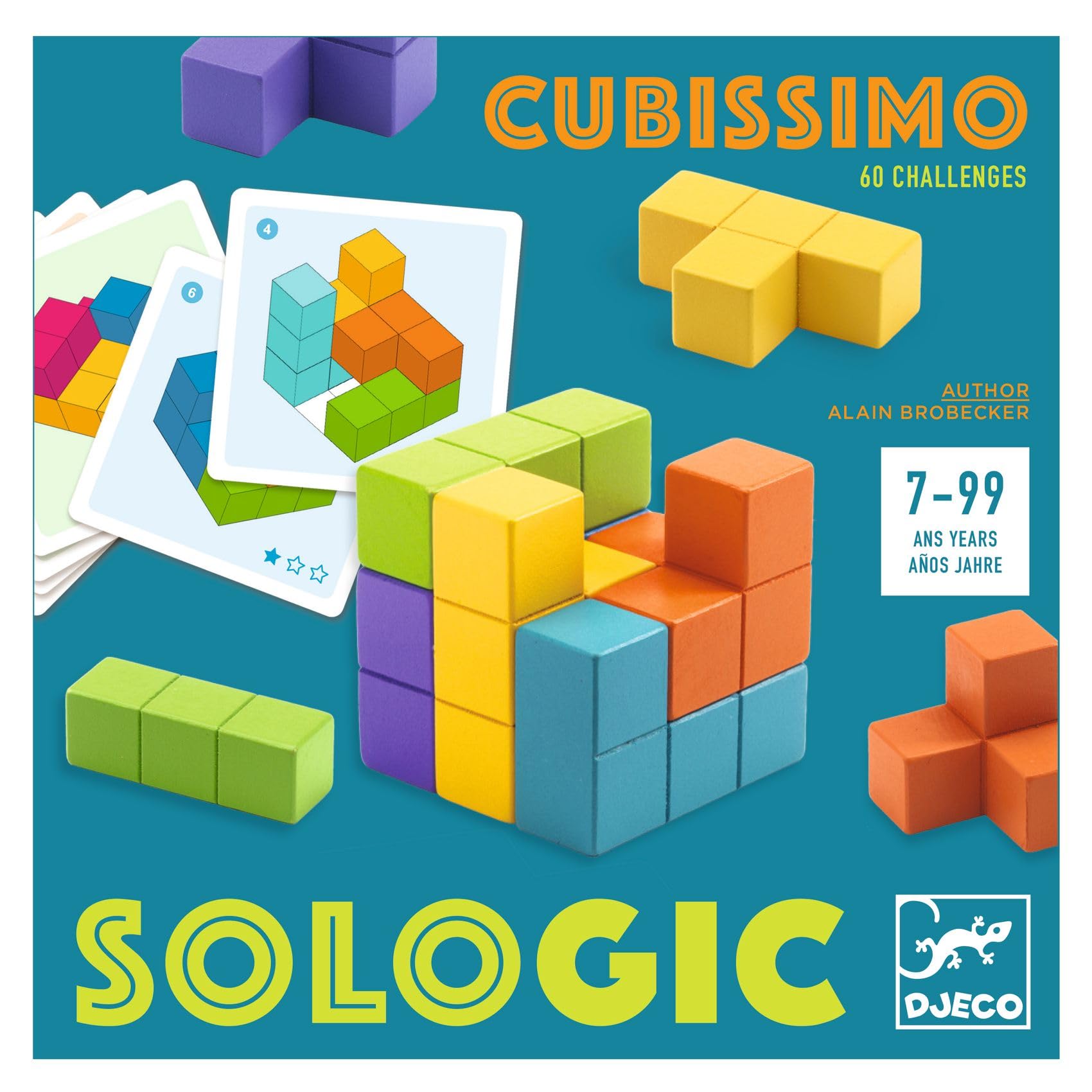 Djeco Sologic Cubissimo, casse-tête en bois à reconstituer — cadeau drôle et insolite