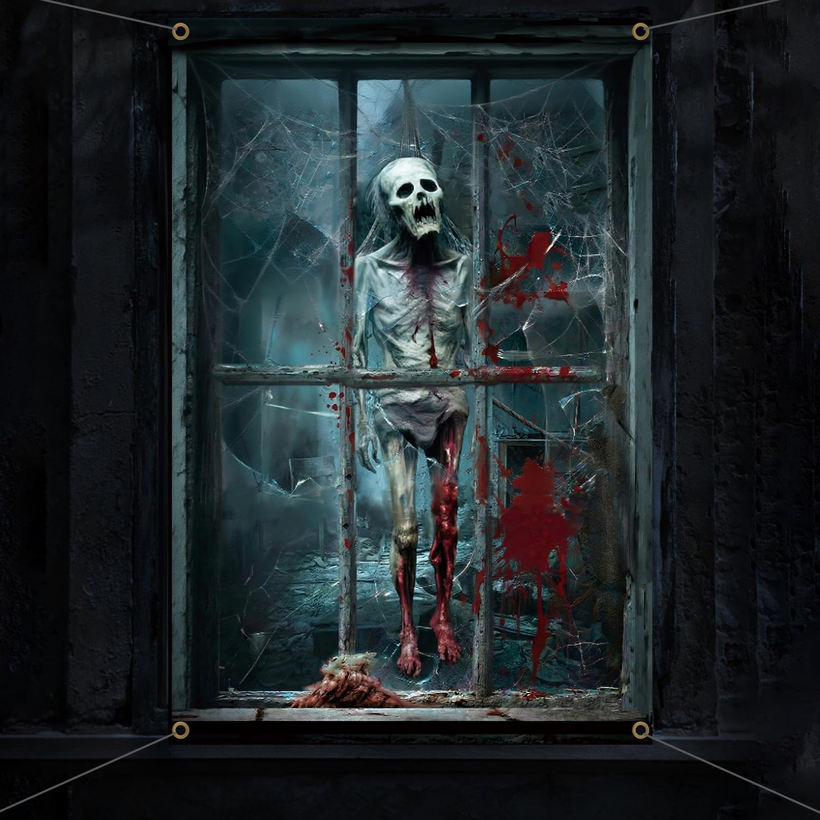 Bannière squelette Halloween DPKOW, 120 x 80 cm — idée cadeau
