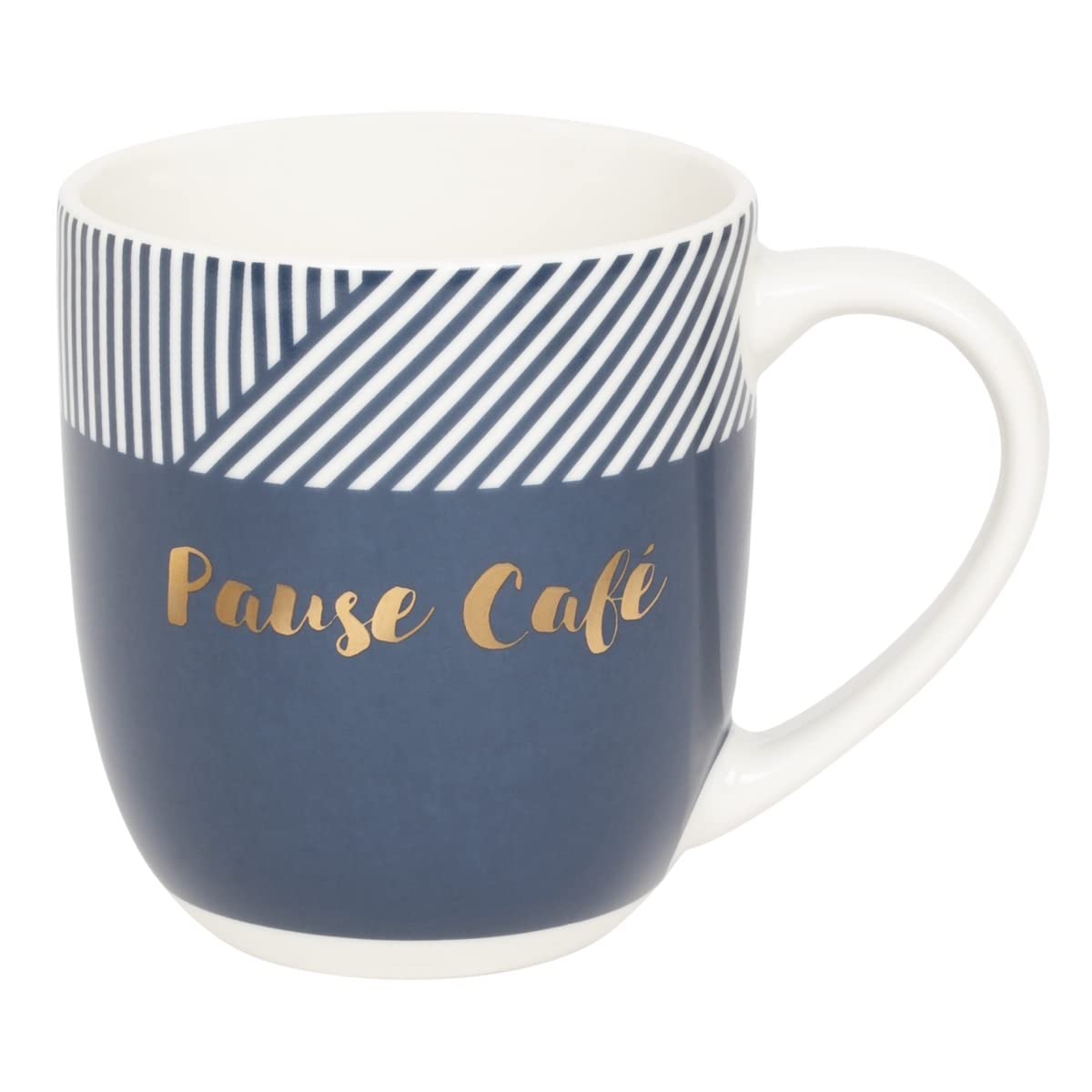 Draeger Paris, mug bleu « Pause Café » 320 ml en coffret — idée cadeau
