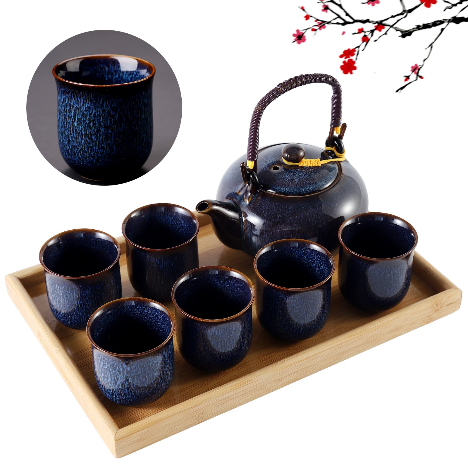 DUJUST, service à thé japonais bleu nuit — idée cadeau