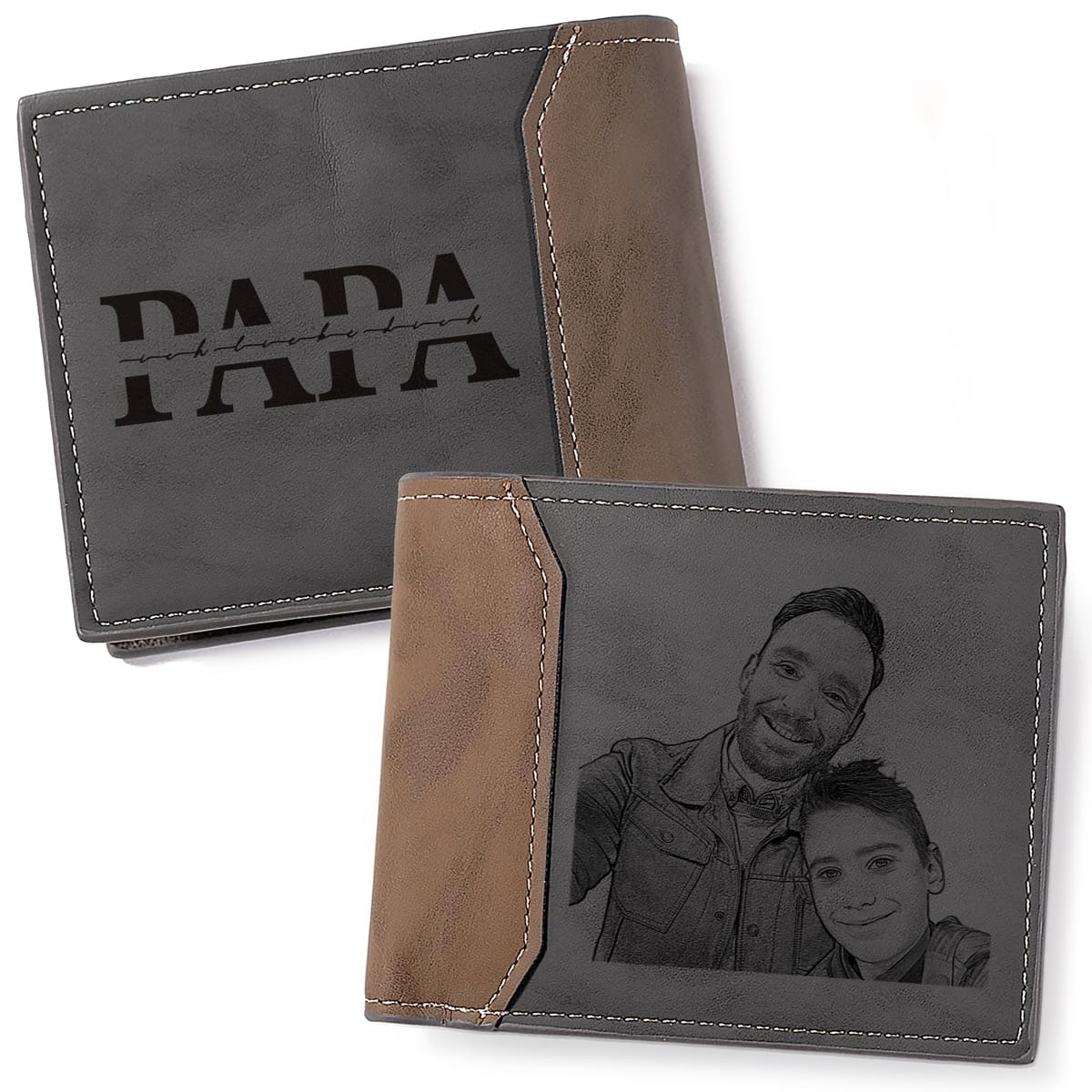 Easycosy, portefeuille homme personnalisé avec photo et nom gravés — idée cadeau