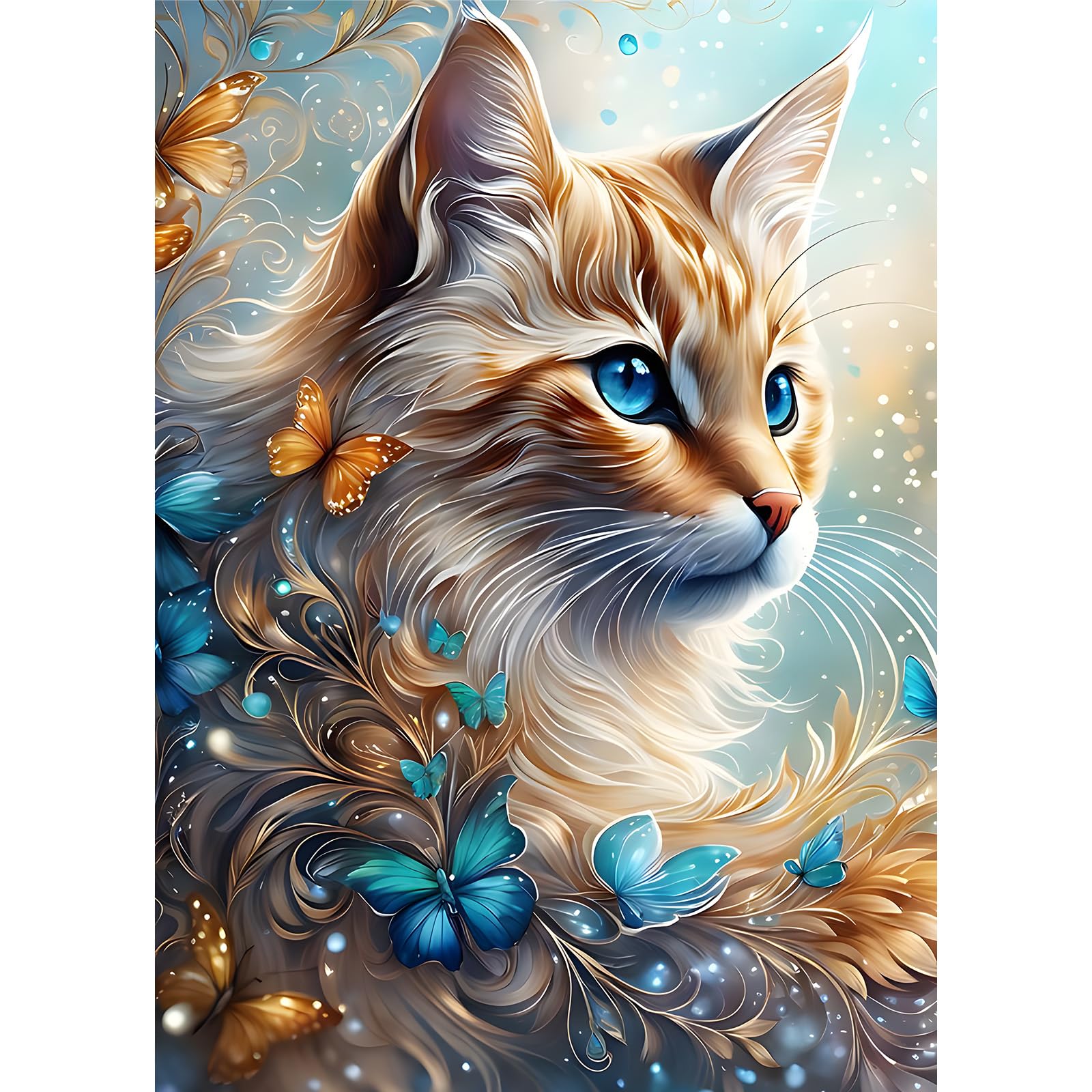 EOBROMD kit de diamond painting chat, 30 x 40 cm