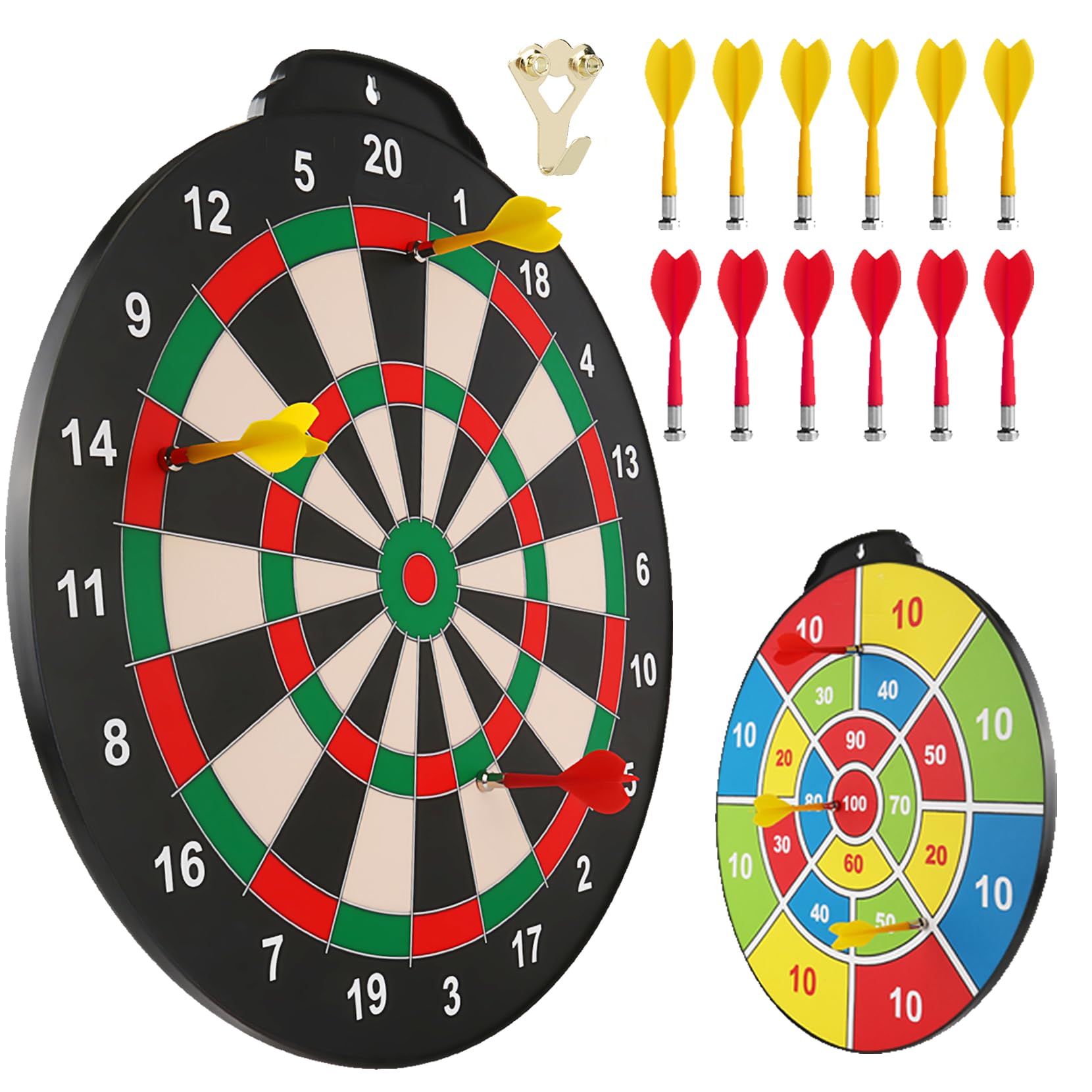 Le jeu de fléchettes magnétiques Esjay, cible double face — cadeau drôle et insolite