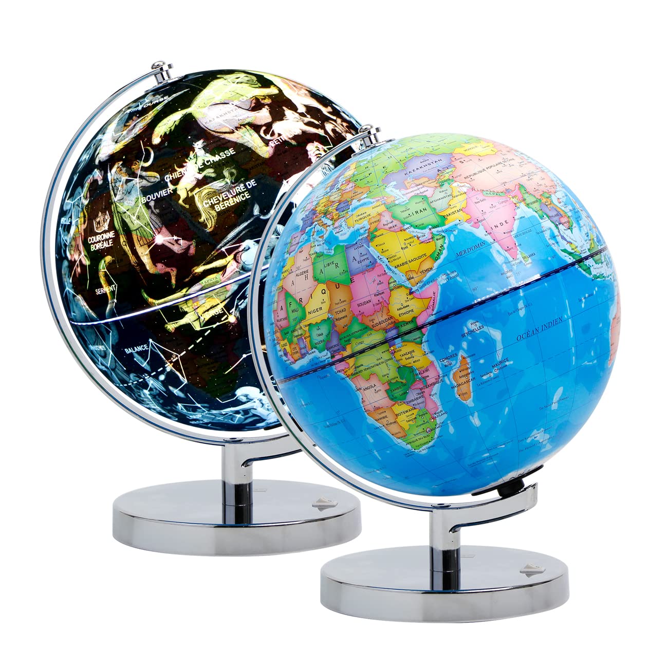 EXERZ globe terrestre lumineux 23 cm, constellations