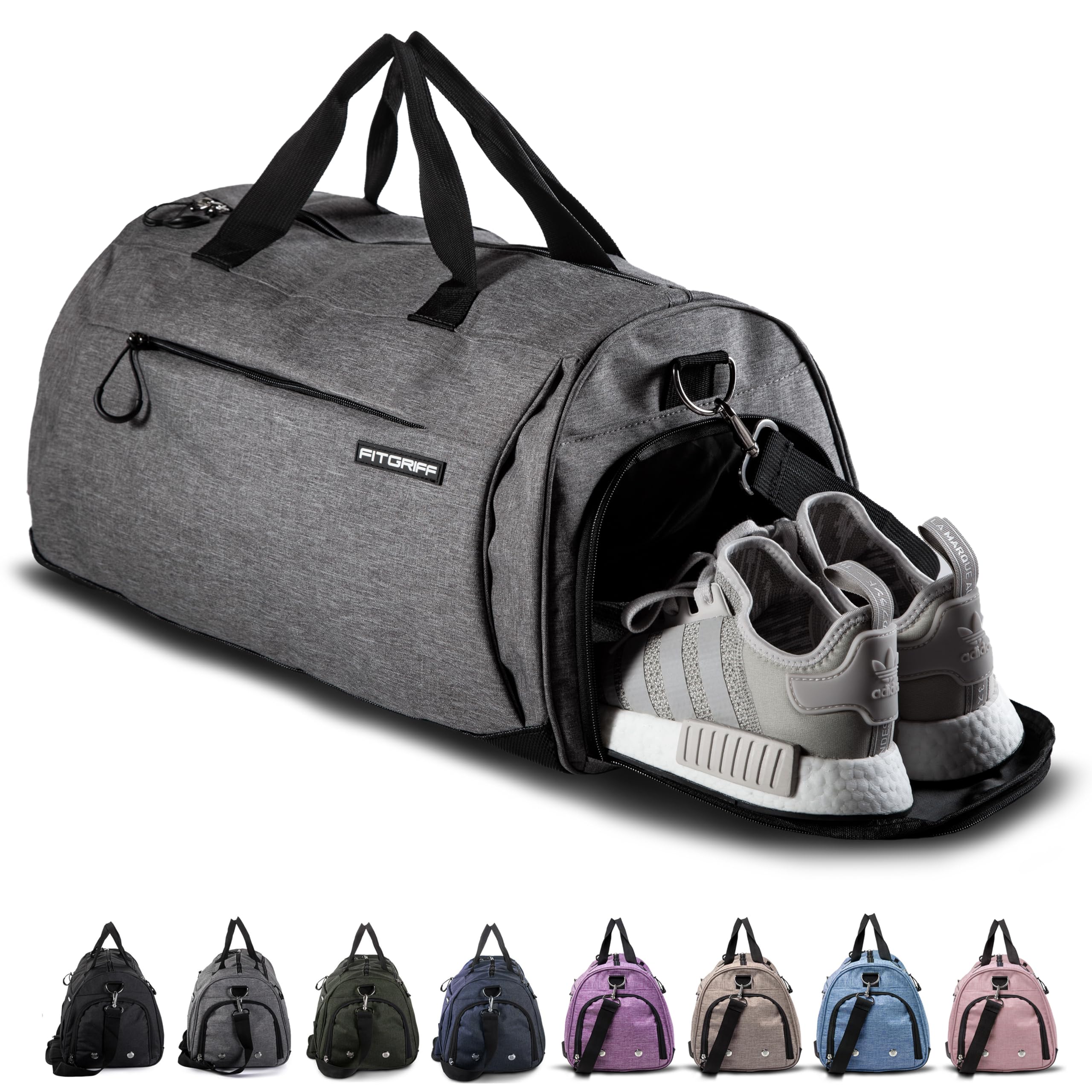 Fitgriff Gym Bag with Shoe & Wet Compartment, Grey (Medium) — funny gift