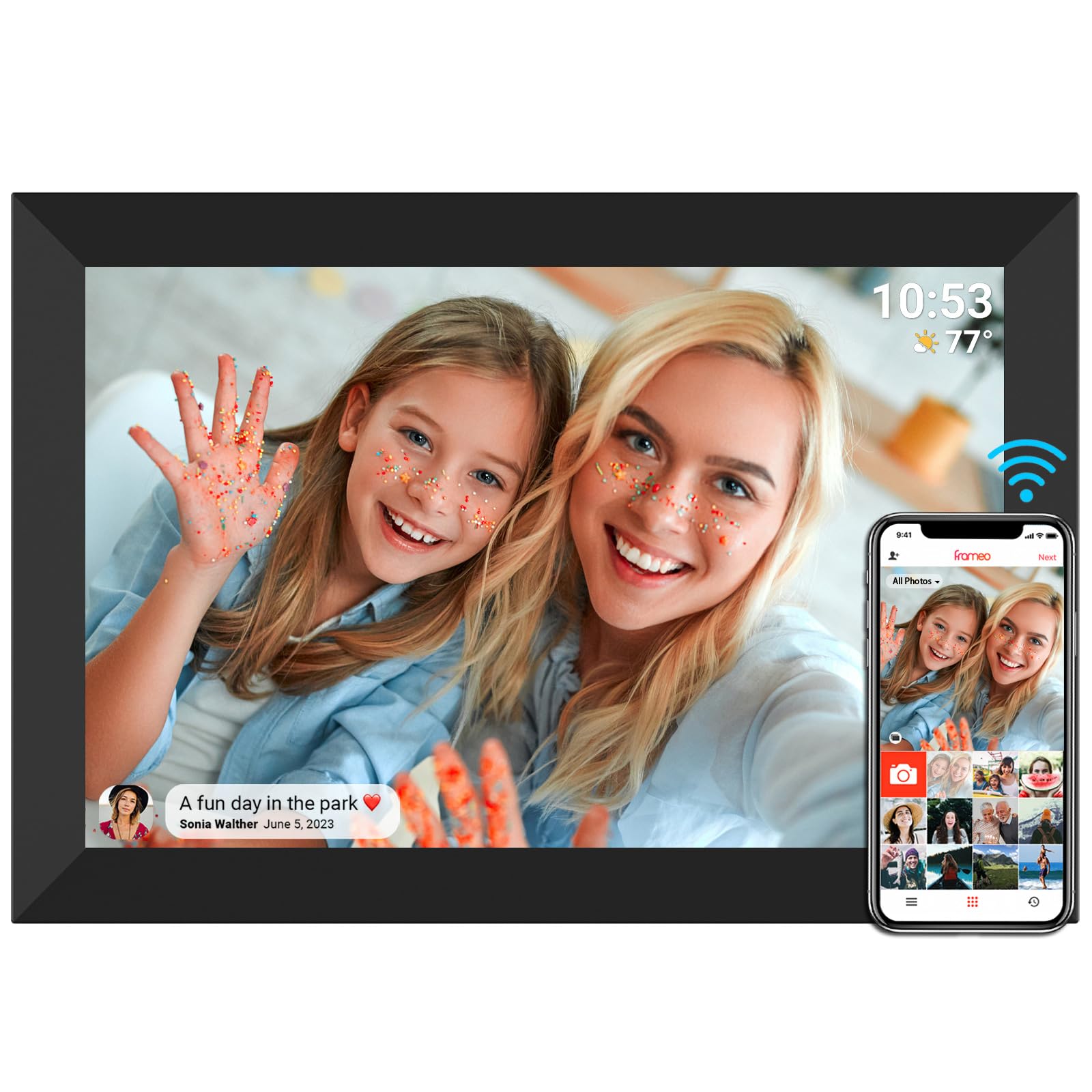 Frameo cadre photo numérique WiFi 10,1 pouces, 32 Go — idée cadeau