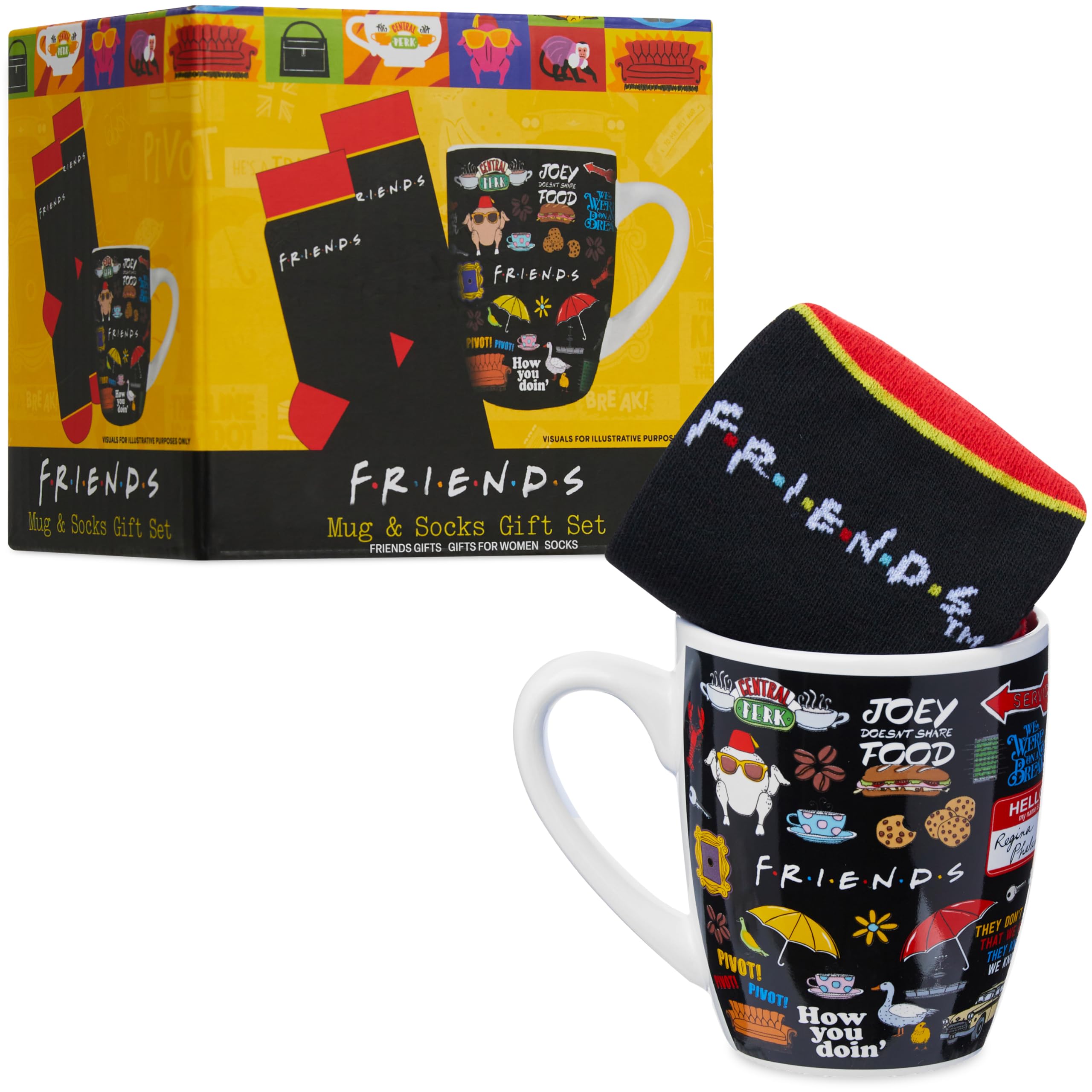 Get Trend Friends, coffret mug et chaussettes noir 35-41