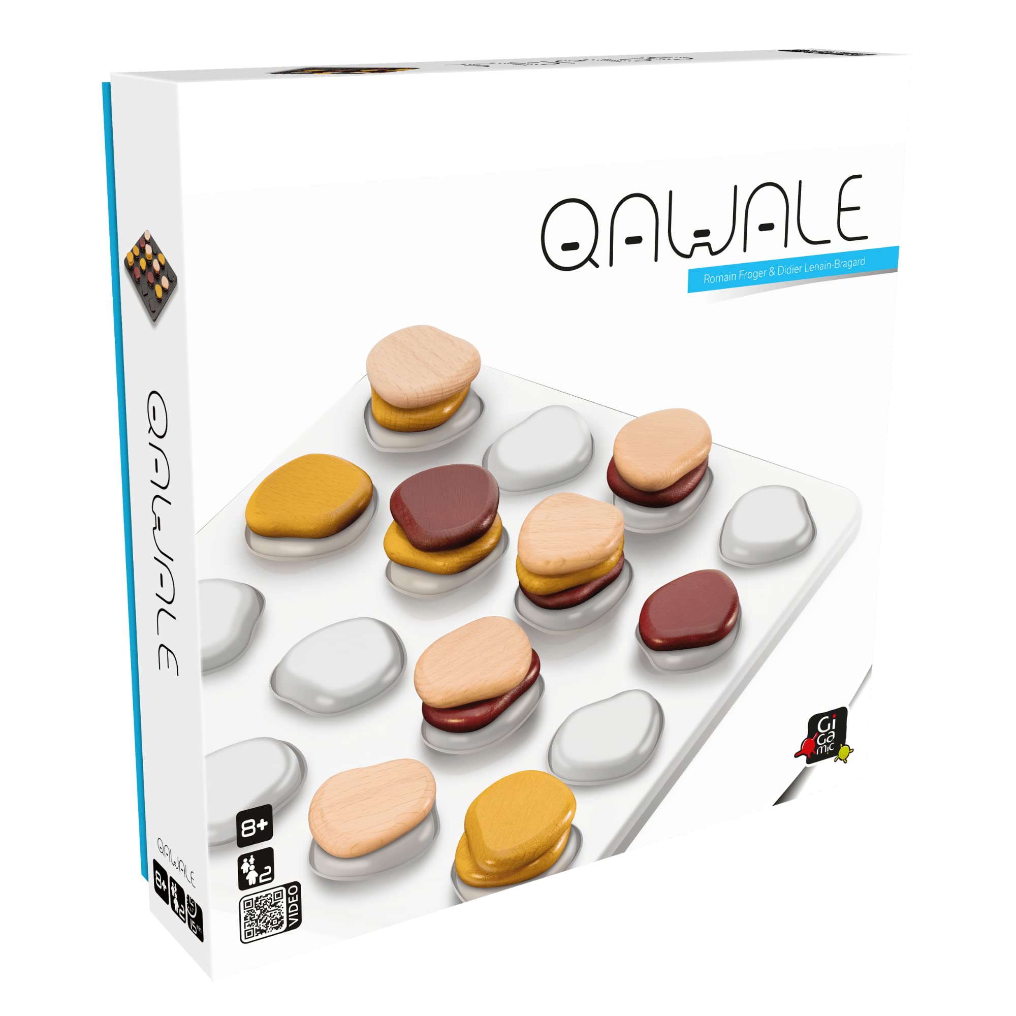 Gigamic Qawale, jeu en bois de pose et d'égrenage de galets — cadeau drôle et insolite