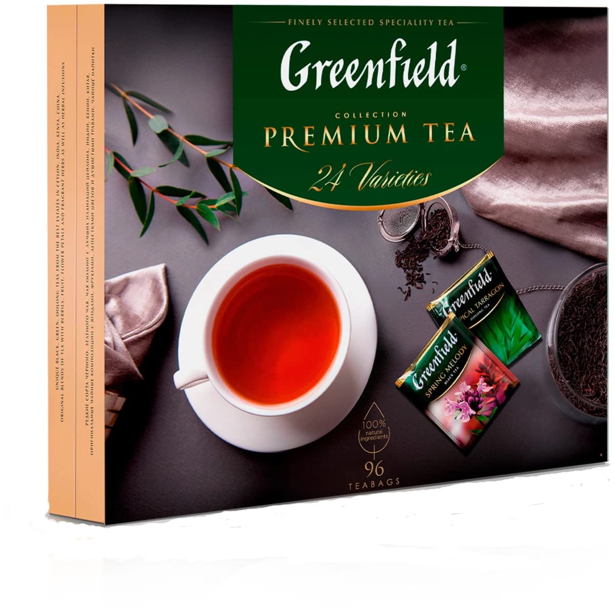 Greenfield coffret de thés premium, 24 variétés, 96 sachets