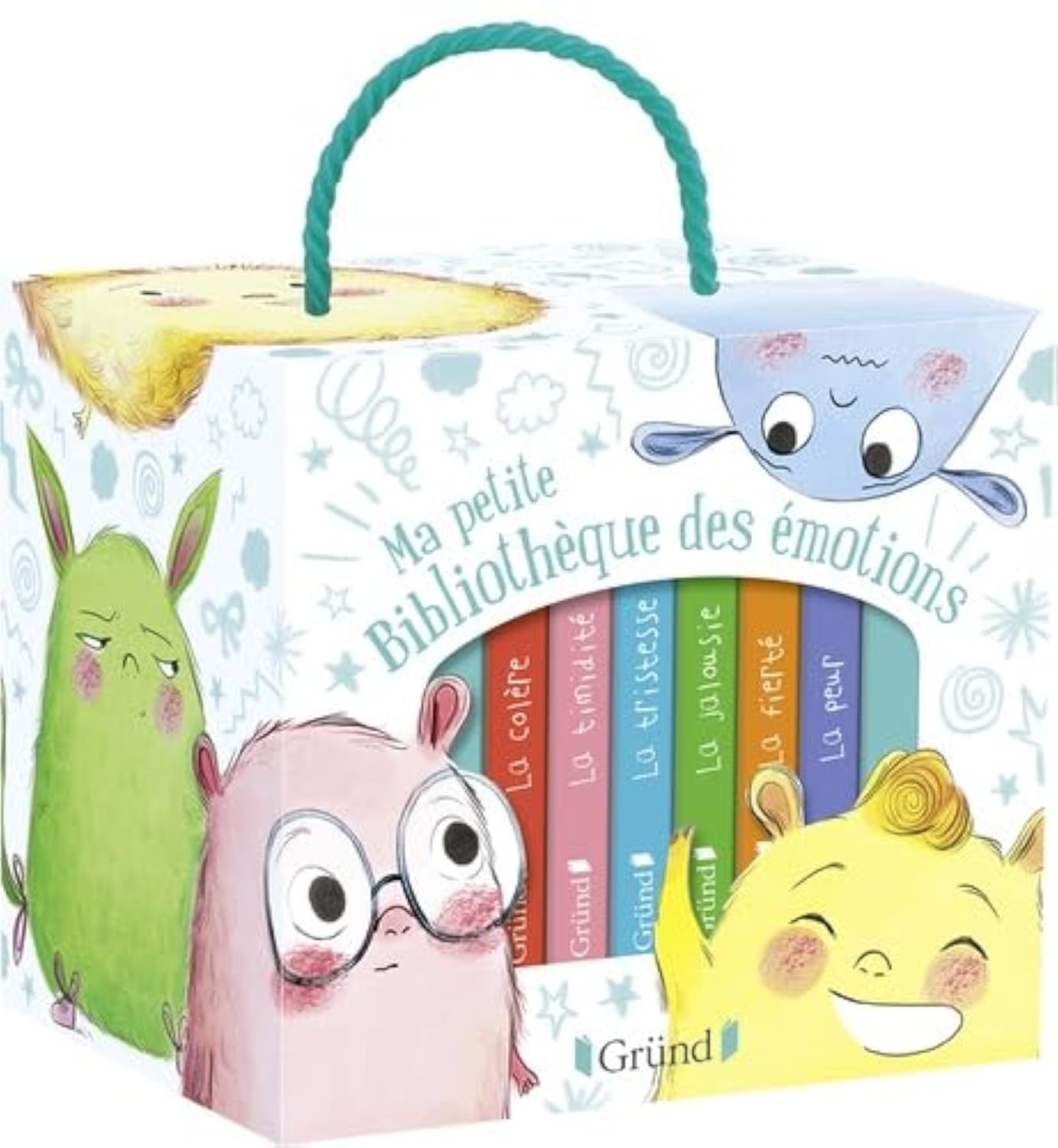 GRUND, Ma petite bibliothèque des émotions, coffret de 6 albums — cadeau drôle et insolite