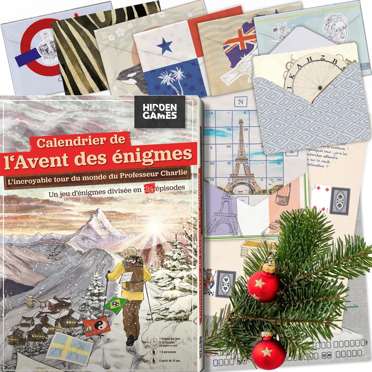 Hidden Games, Tour du Monde du Professeur Charlie, calendrier de l'Avent à énigmes — idée cadeau