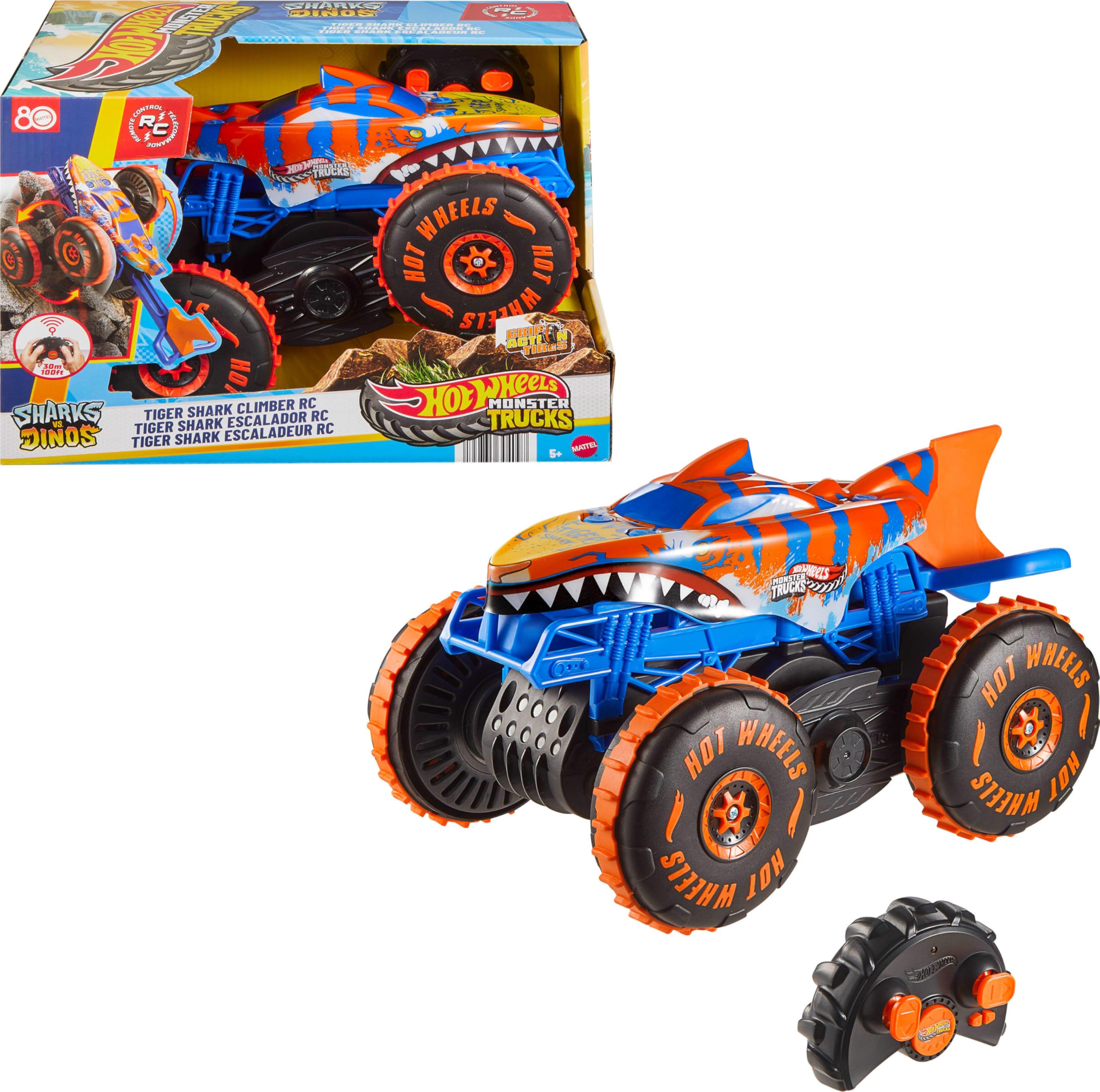 Hot Wheels Monster Trucks RC Tiger Shark Escaladeur — cadeau drôle et insolite