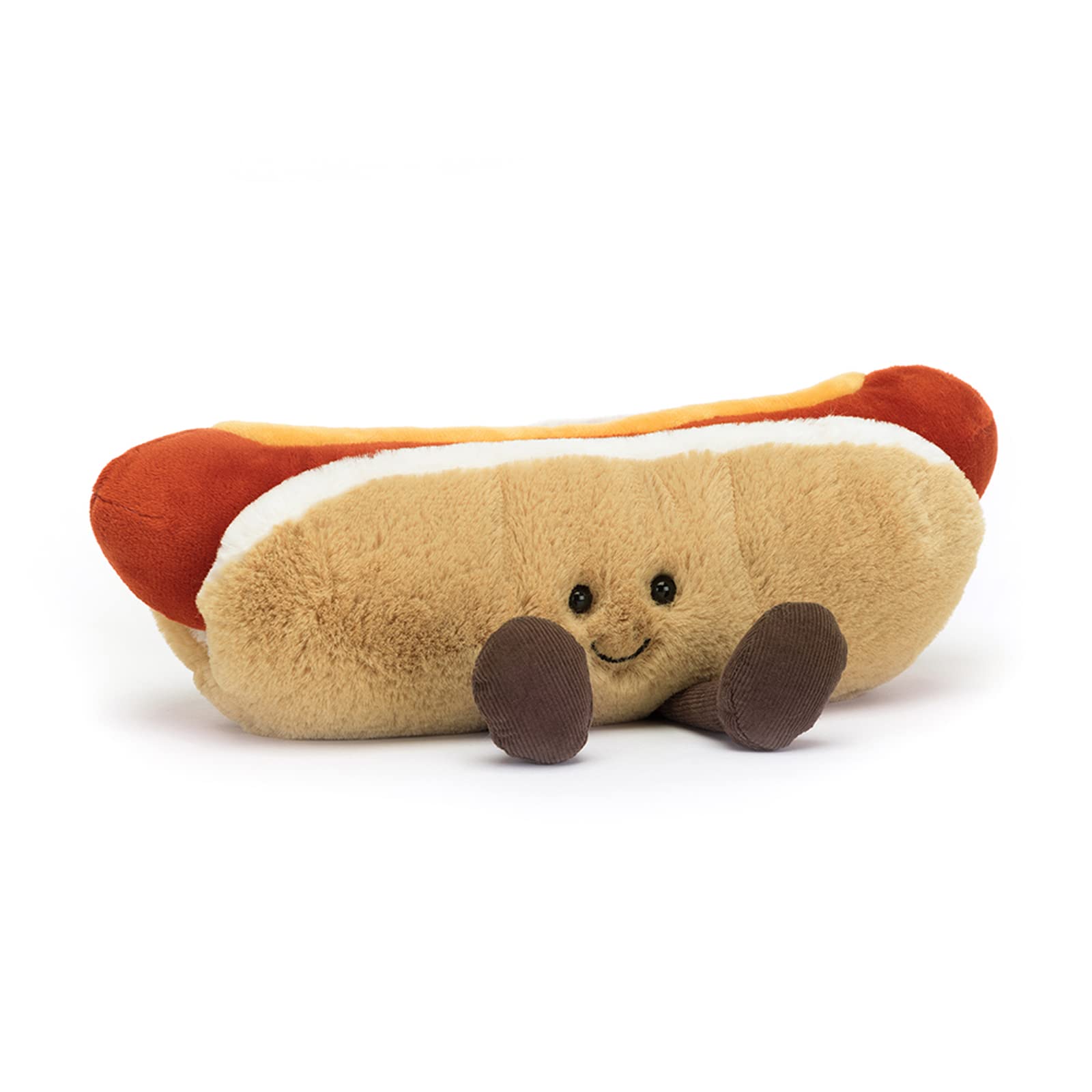 Jellycat Amuseable Hot Dog, peluche rigolote
