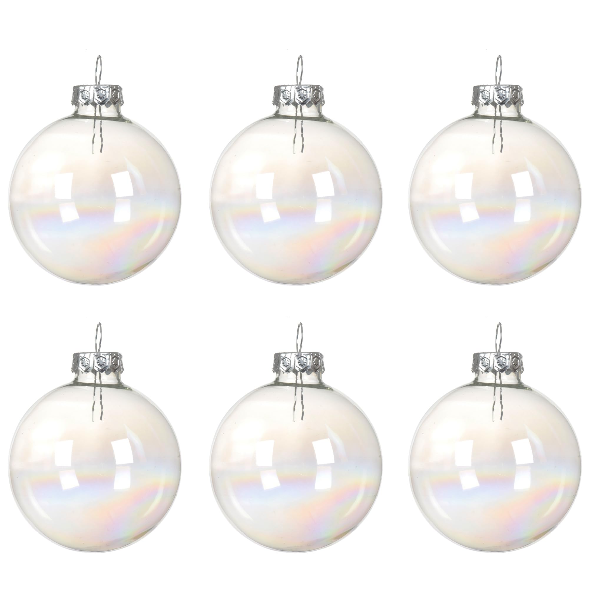 Kaemingk, lot de 6 boules de Noël en verre 8 cm — cadeau drôle et insolite