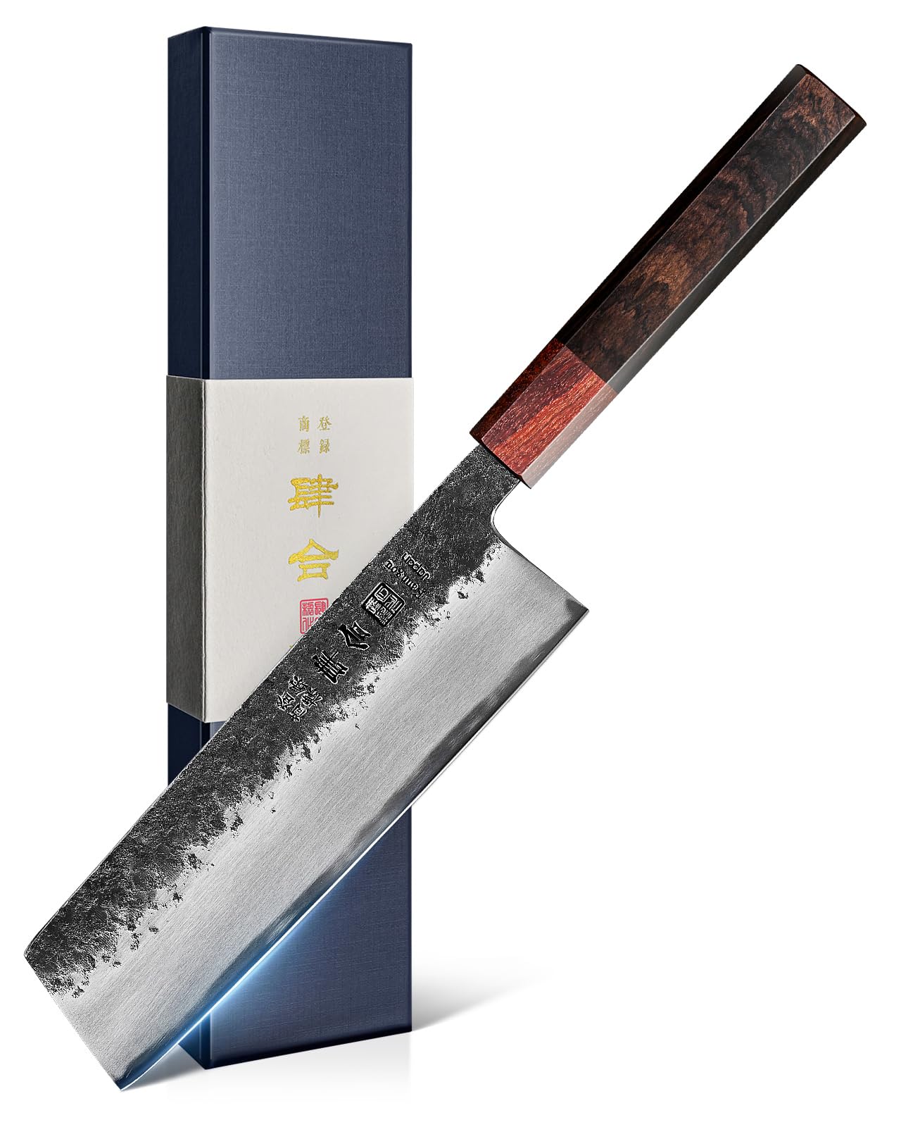 Couteau Nakiri kanngou forgé noir, 18 cm — idée cadeau