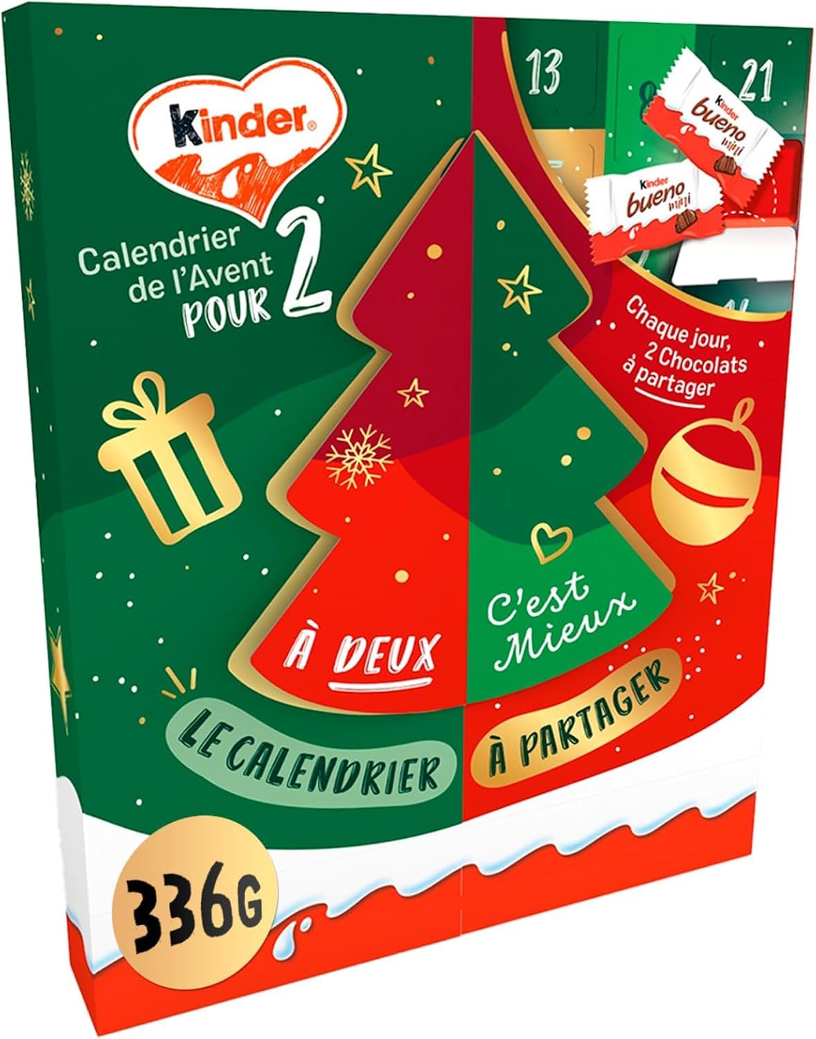 Kinder, calendrier de l'Avent à partager, 48 chocolats (2 par case) — idée cadeau