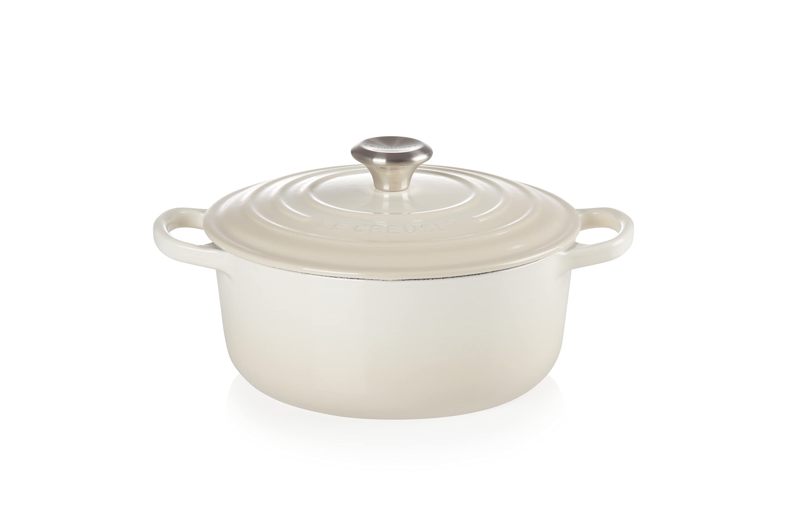 Le Creuset Signature, cocotte ronde en fonte émaillée 20 cm, Meringue — cadeau drôle et insolite