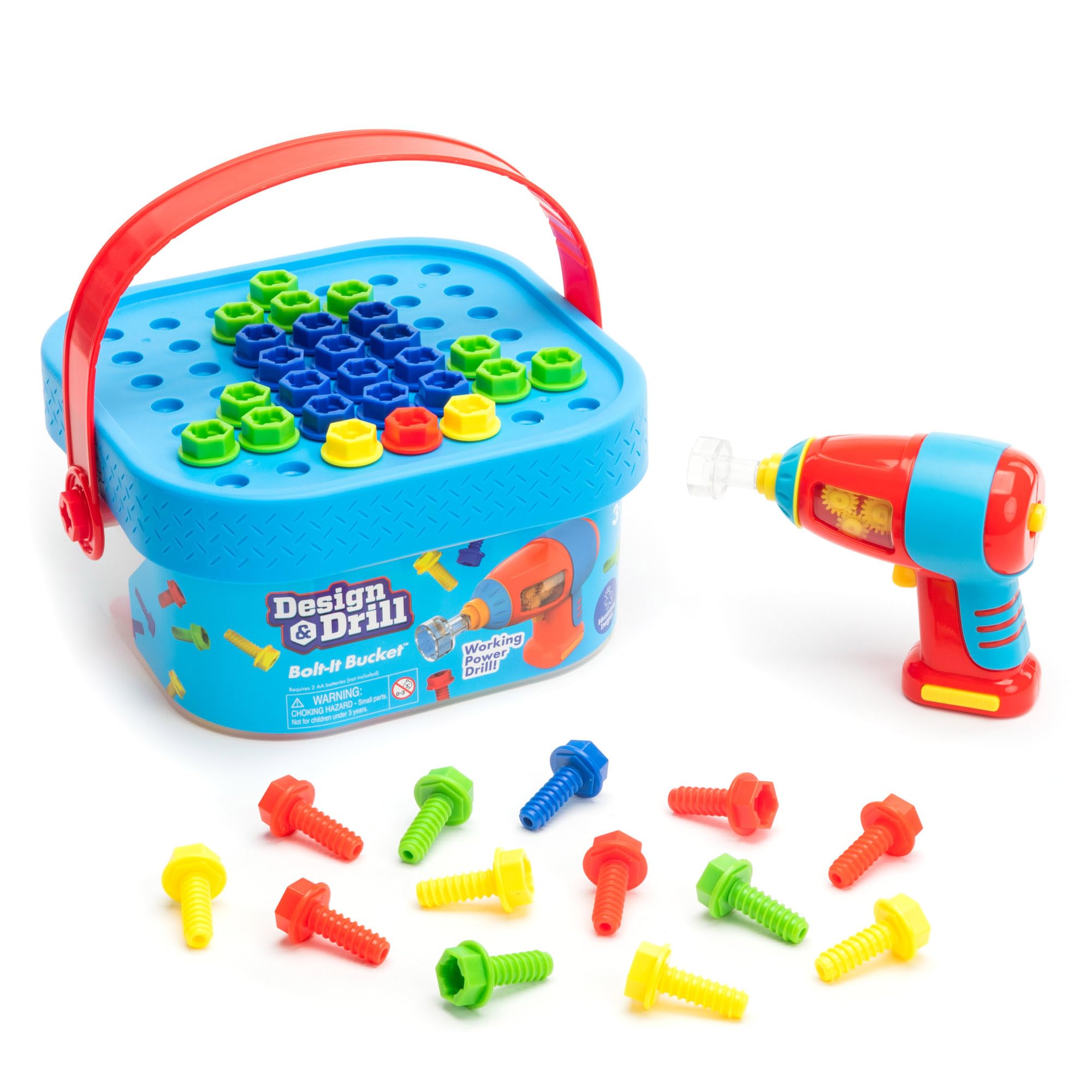 Learning Resources, visseuse enfant Design & Drill, 56 pièces — cadeau drôle et insolite