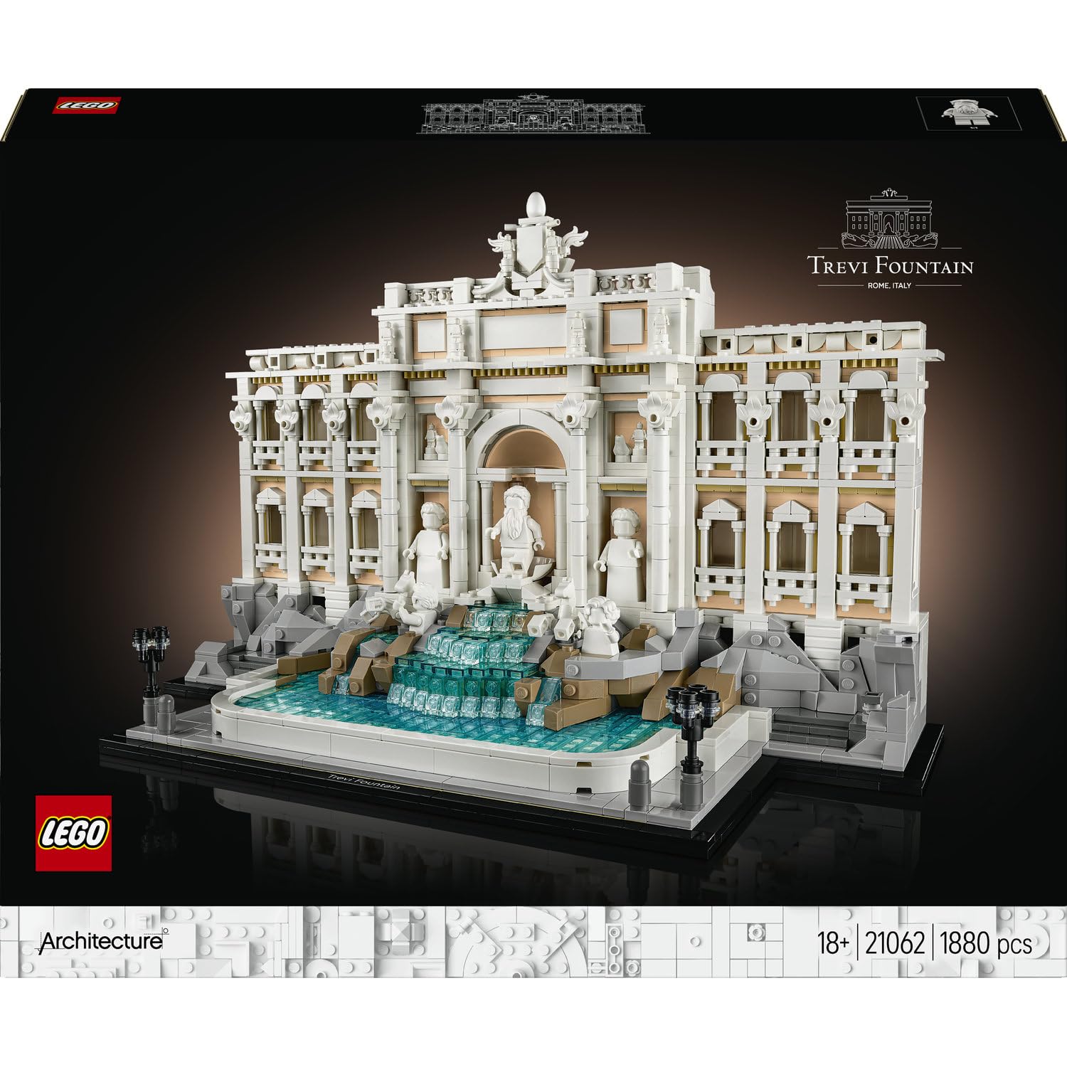 LEGO Architecture 21062 Fontaine de Trevi, 1 880 briques — idée cadeau