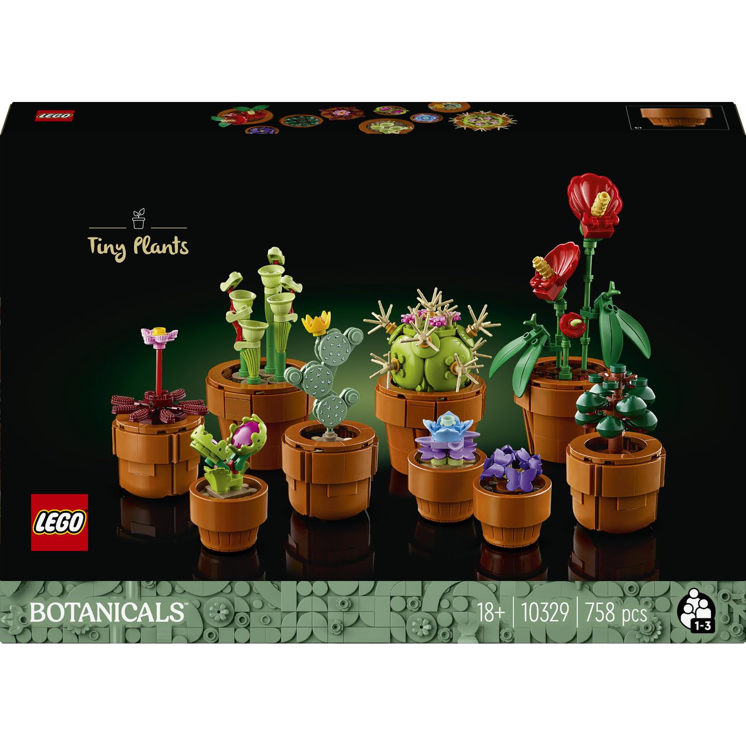 LEGO Botanicals 10329 Plantes miniatures, 9 plantes en pot — idée cadeau