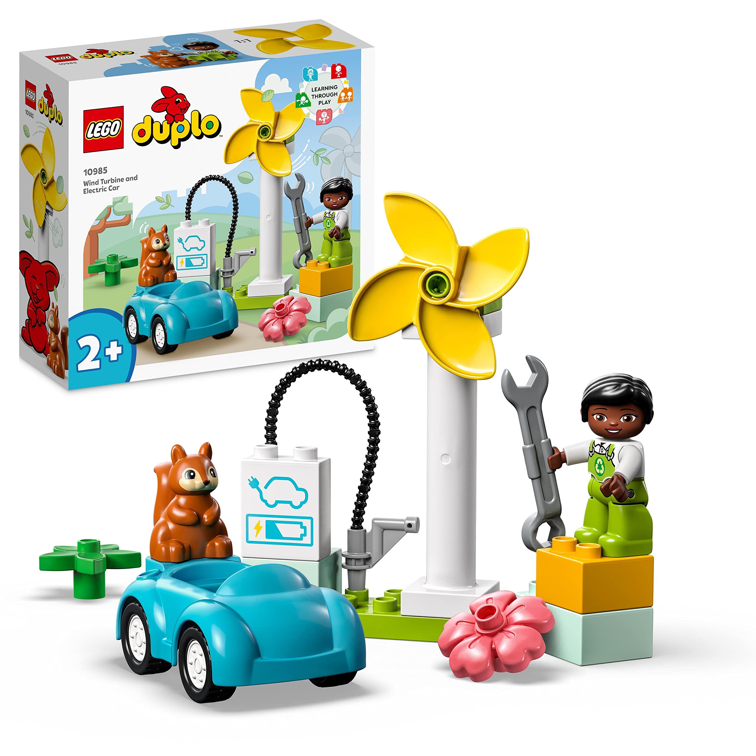 LEGO DUPLO Ma Ville L'Éolienne et la Voiture Électrique 10985 — idée cadeau