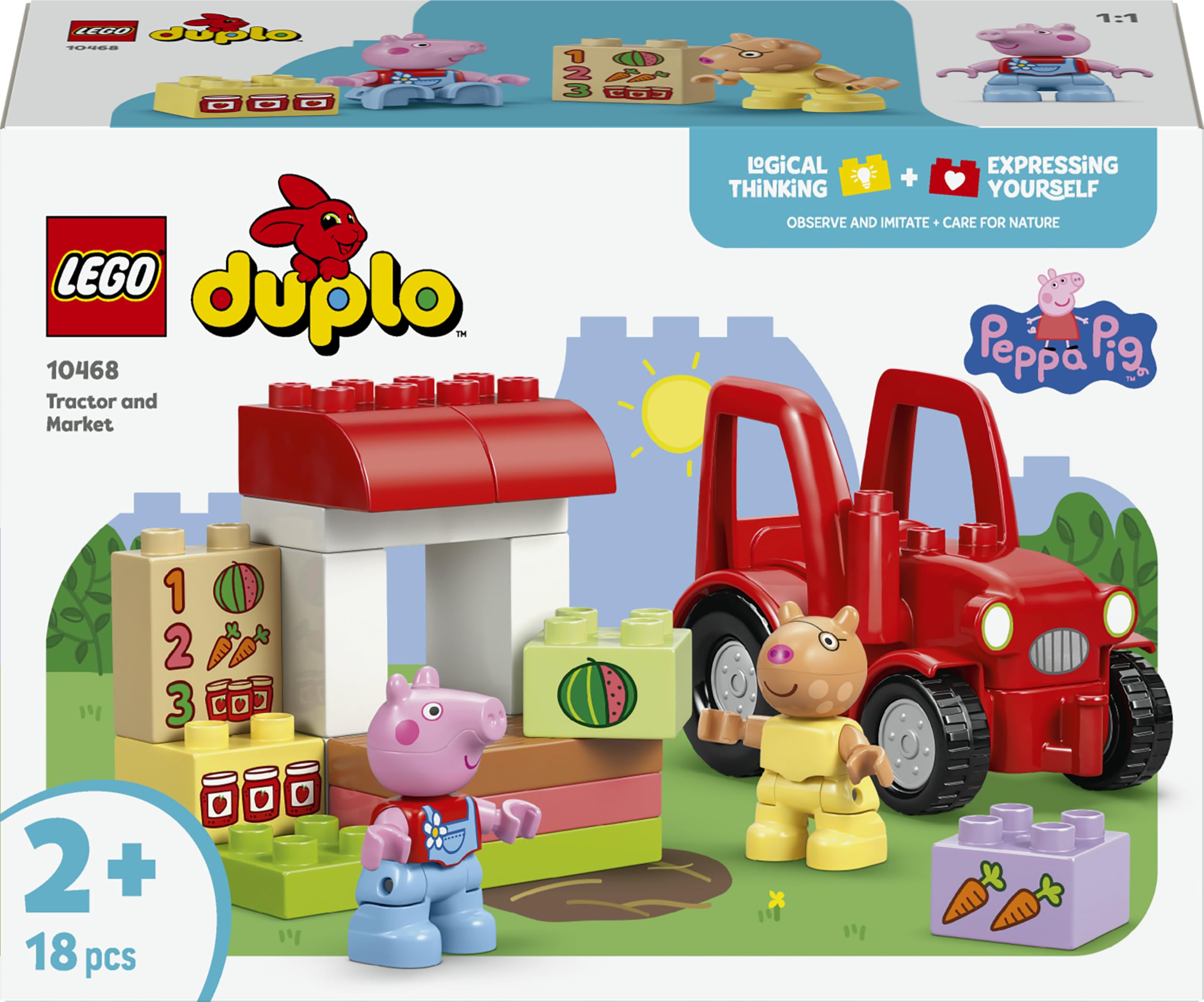 LEGO DUPLO Peppa Pig, tracteur et marché — idée cadeau
