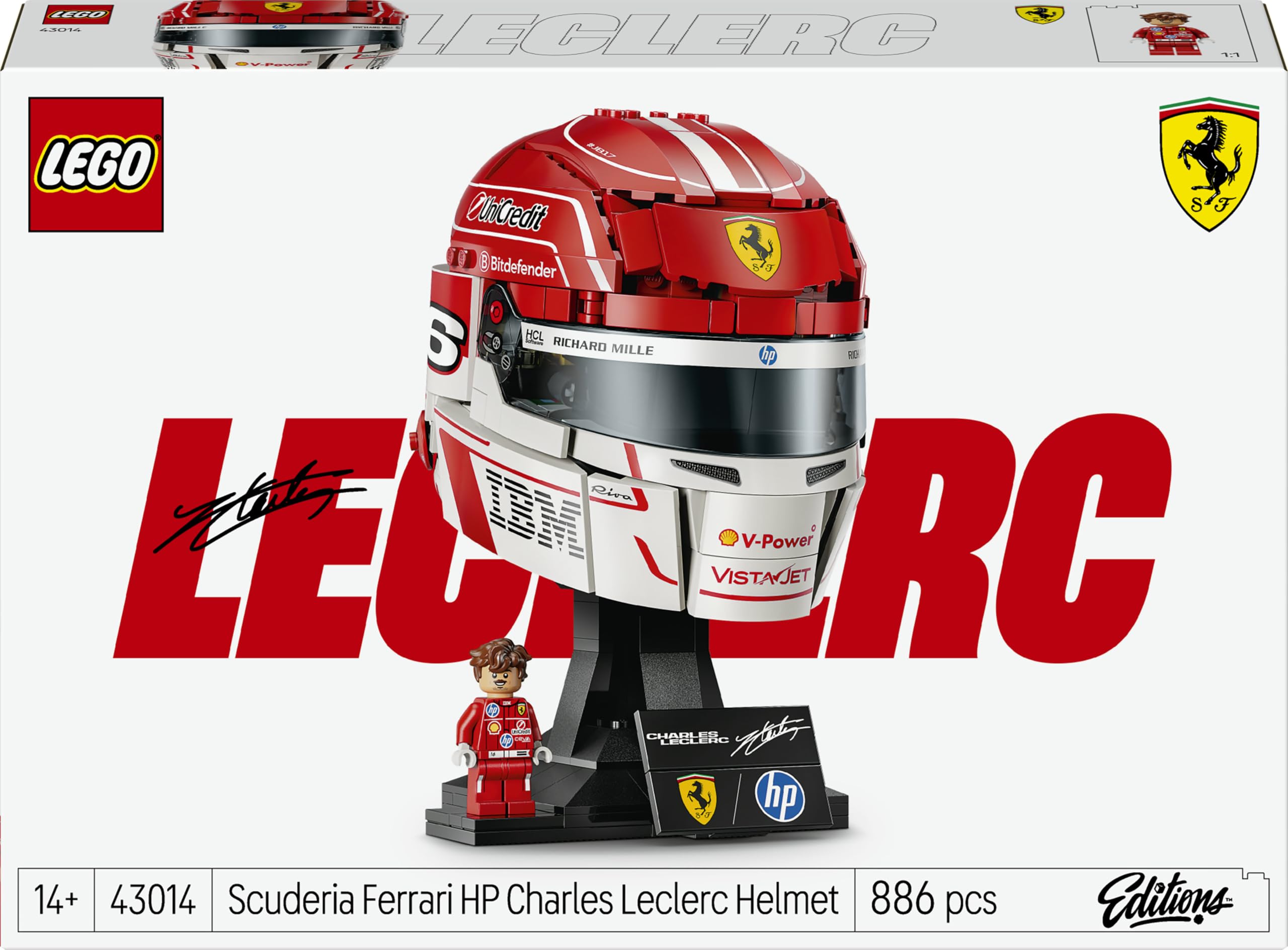 LEGO Editions, casque de Charles Leclerc Scuderia Ferrari HP (43014) — idée cadeau