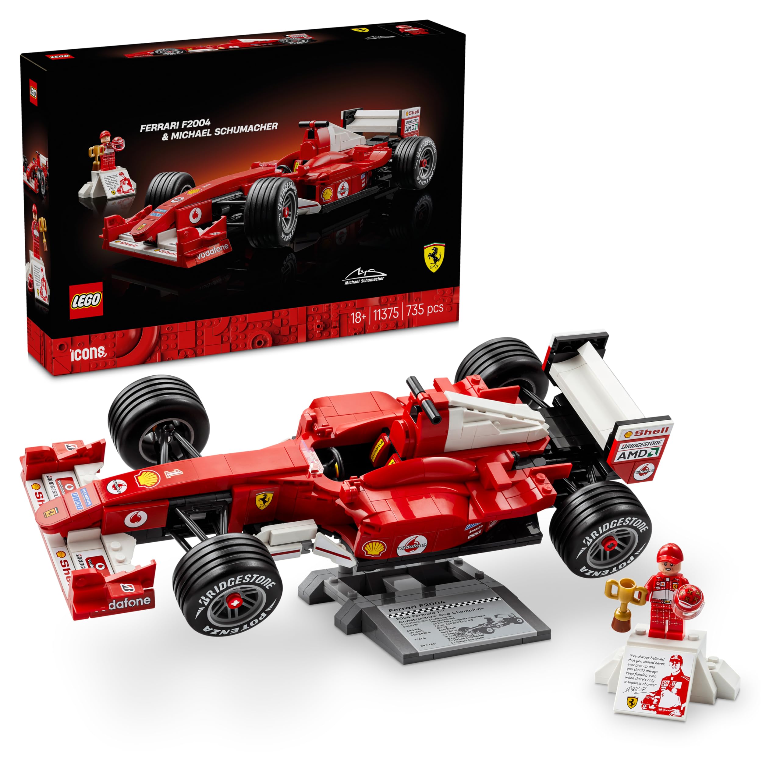 LEGO Icons Ferrari F2004 et Michael Schumacher 11375 — cadeau drôle et insolite