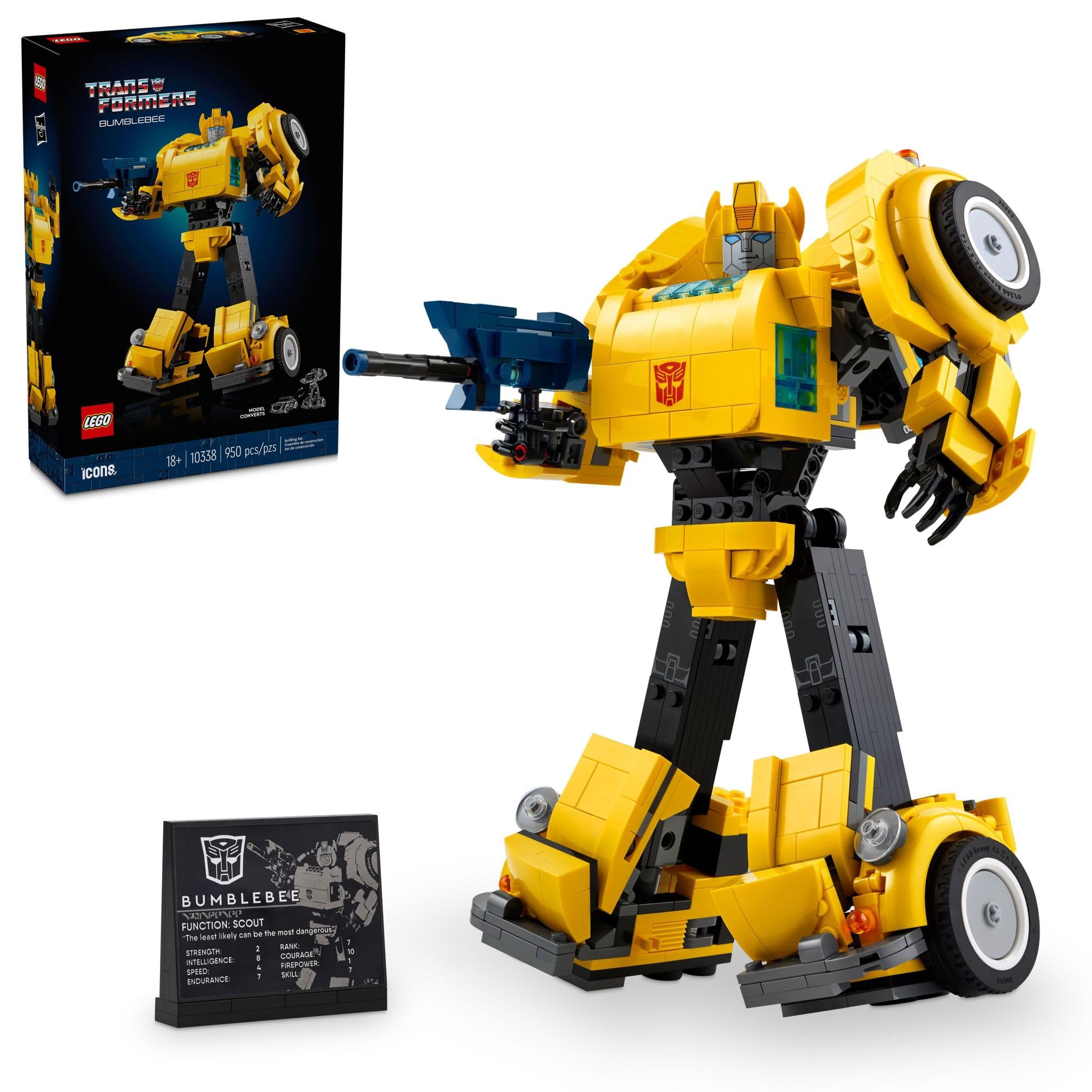 LEGO Icons 10338 Transformers Bumblebee, robot transformable — idée cadeau