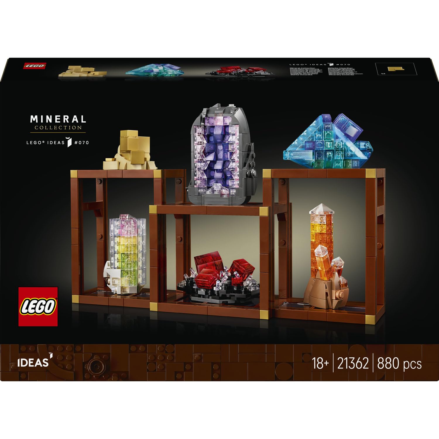 LEGO Ideas 21362 Collection de minéraux, 6 cristaux — idée cadeau